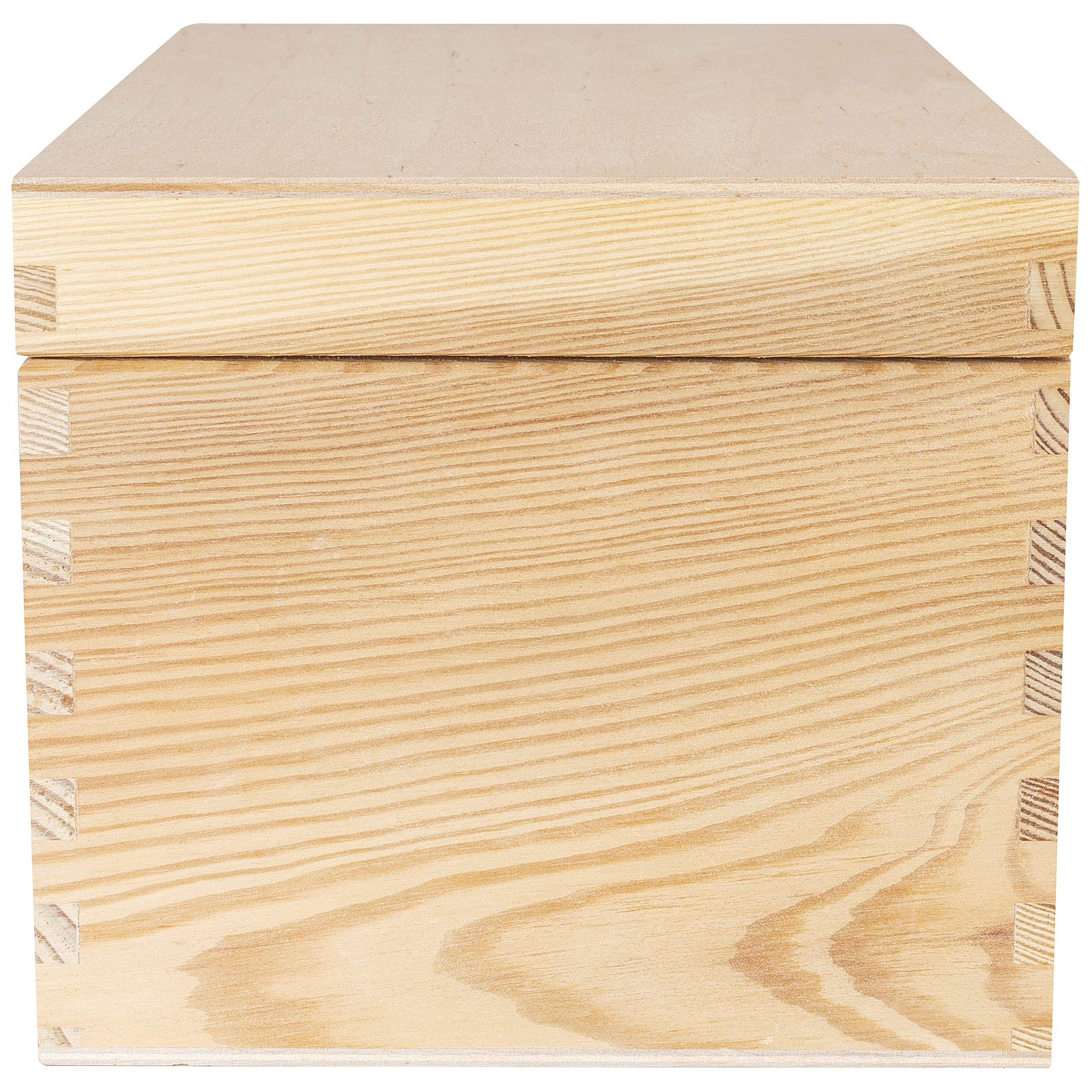 Creative Deco Boîte Bois CD DVD 16x24 cm 3 Compartiments Brute