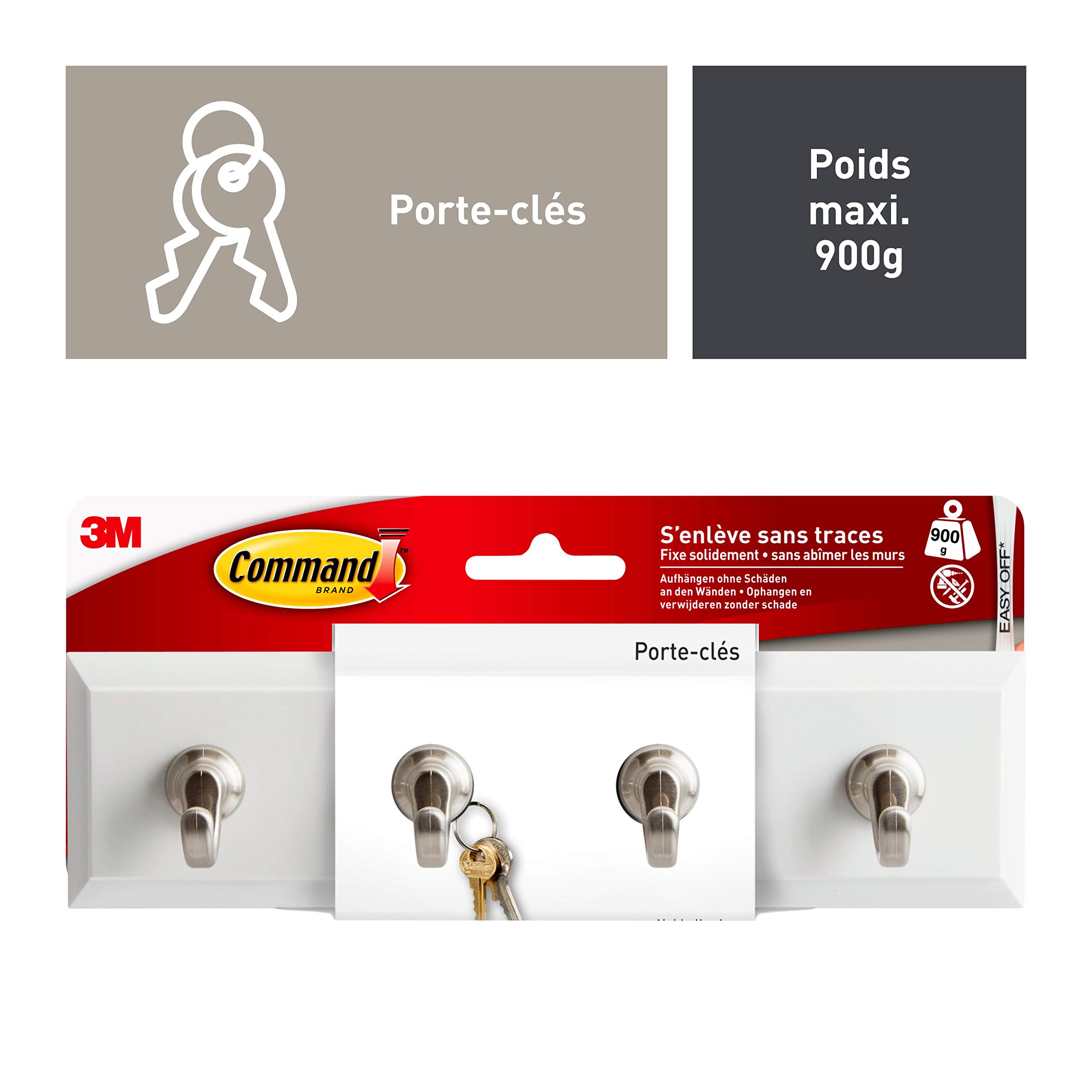 Command Barrette Porte-Clés Blanc 900 g + 6 languettes
