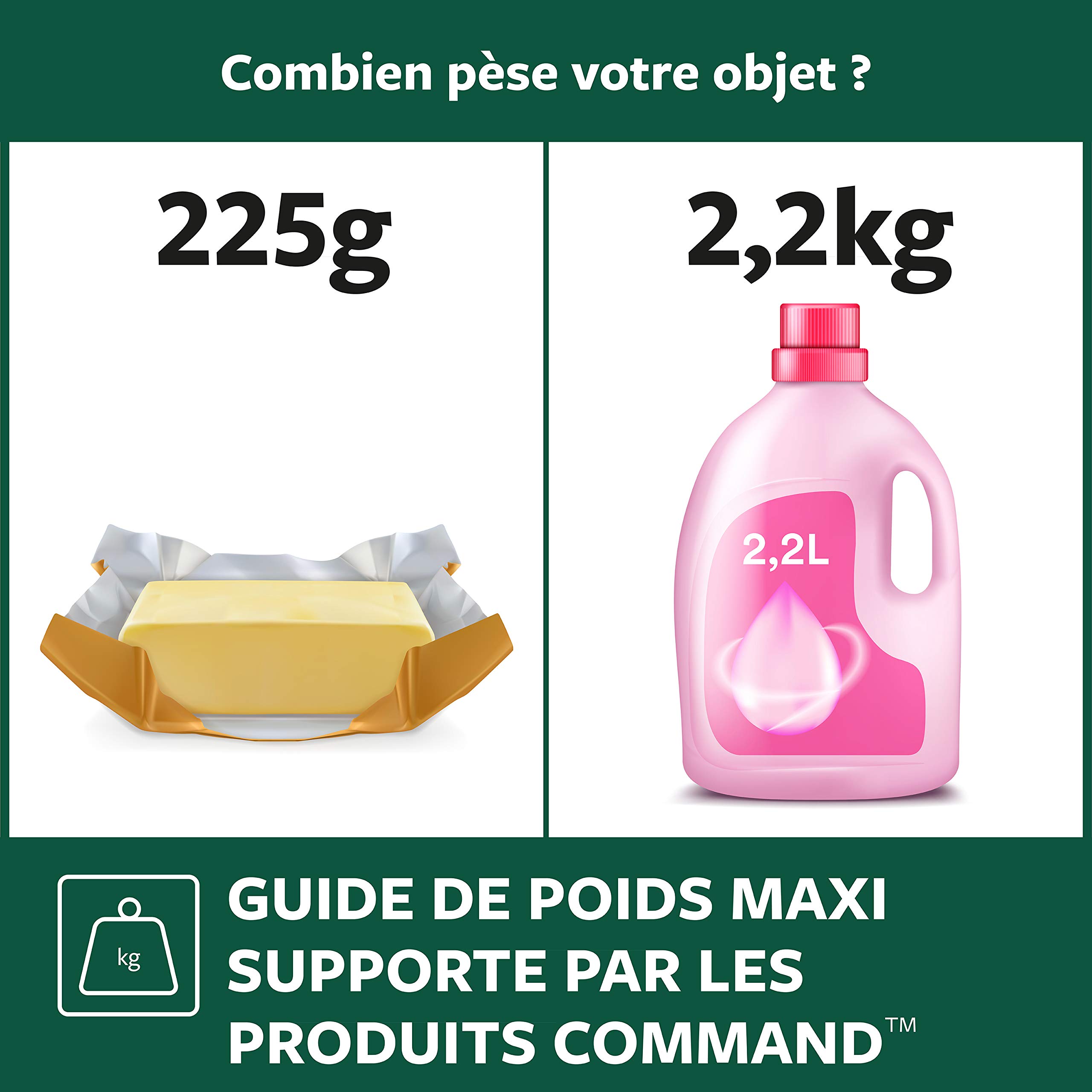 Command Extérieur clips déco transparents 8 crochets étanches
