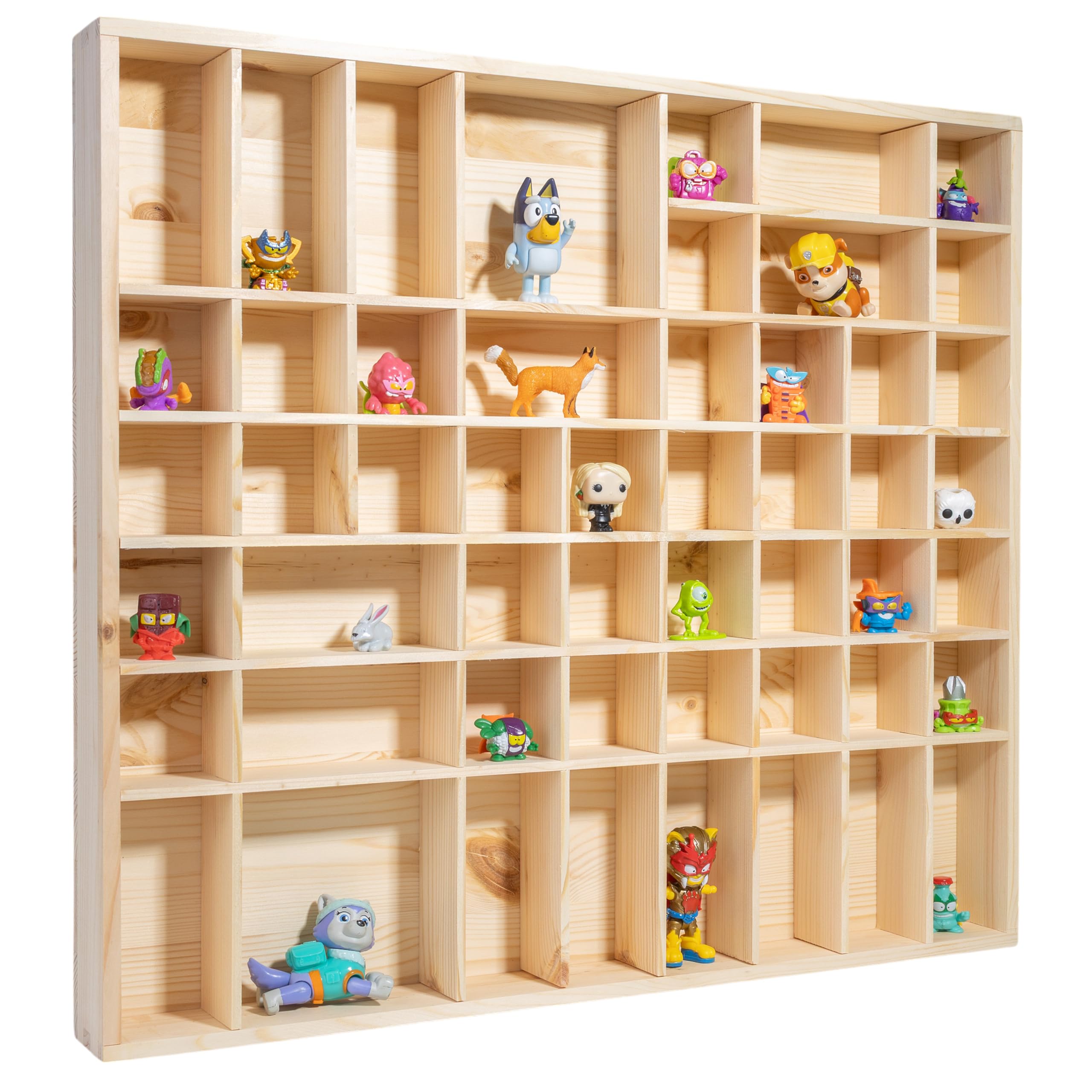 Creative Deco Vitrine murale bois 52 cm 51 cases beige