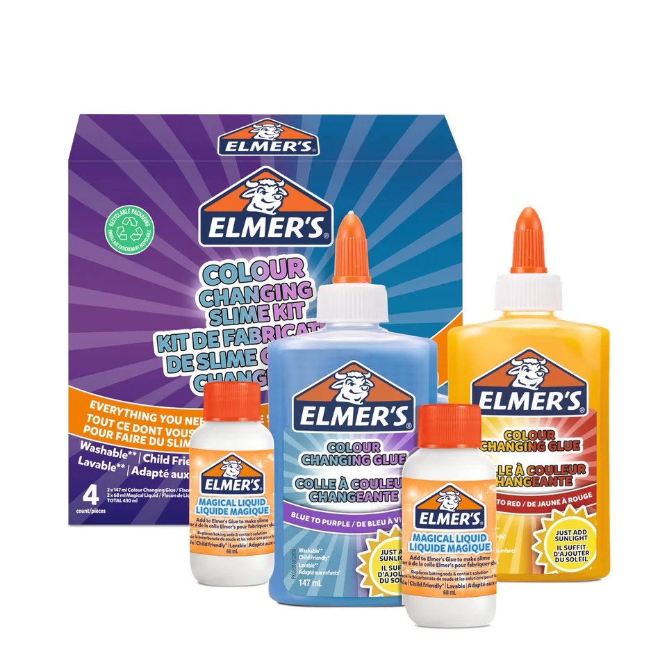 Elmer's Slime Kit Couleur Changeante 4 pces soleil UV