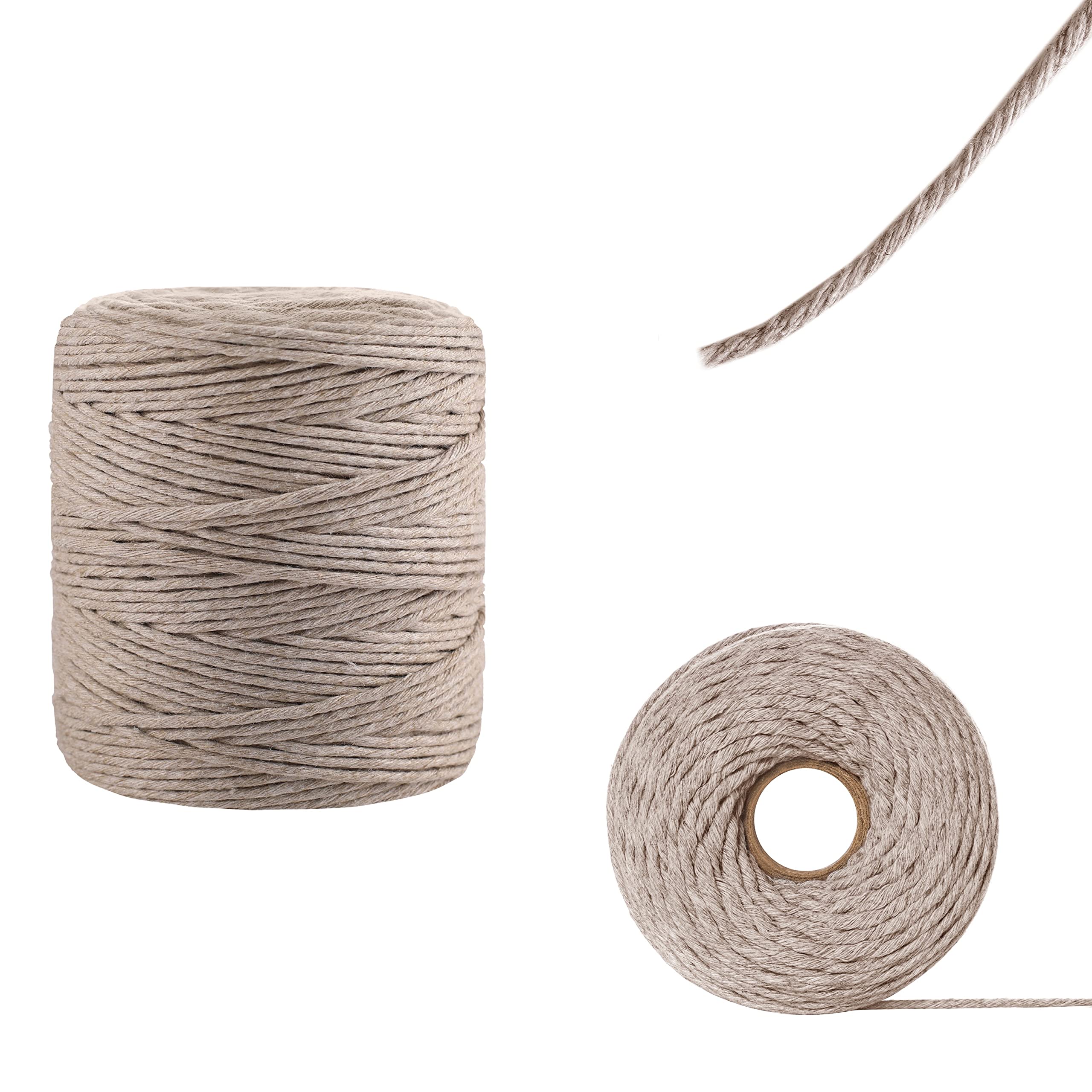 Creative Deco Strings corde macramé 3mm 200m beige foncé coton