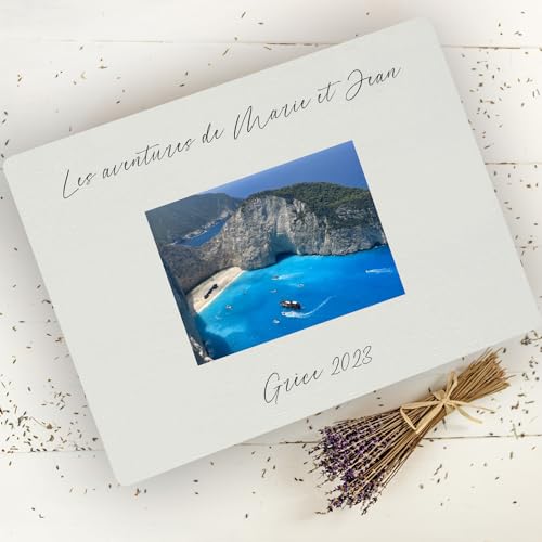 Creative Deco Boîte Bois Photo Blanc 40x30x14cm