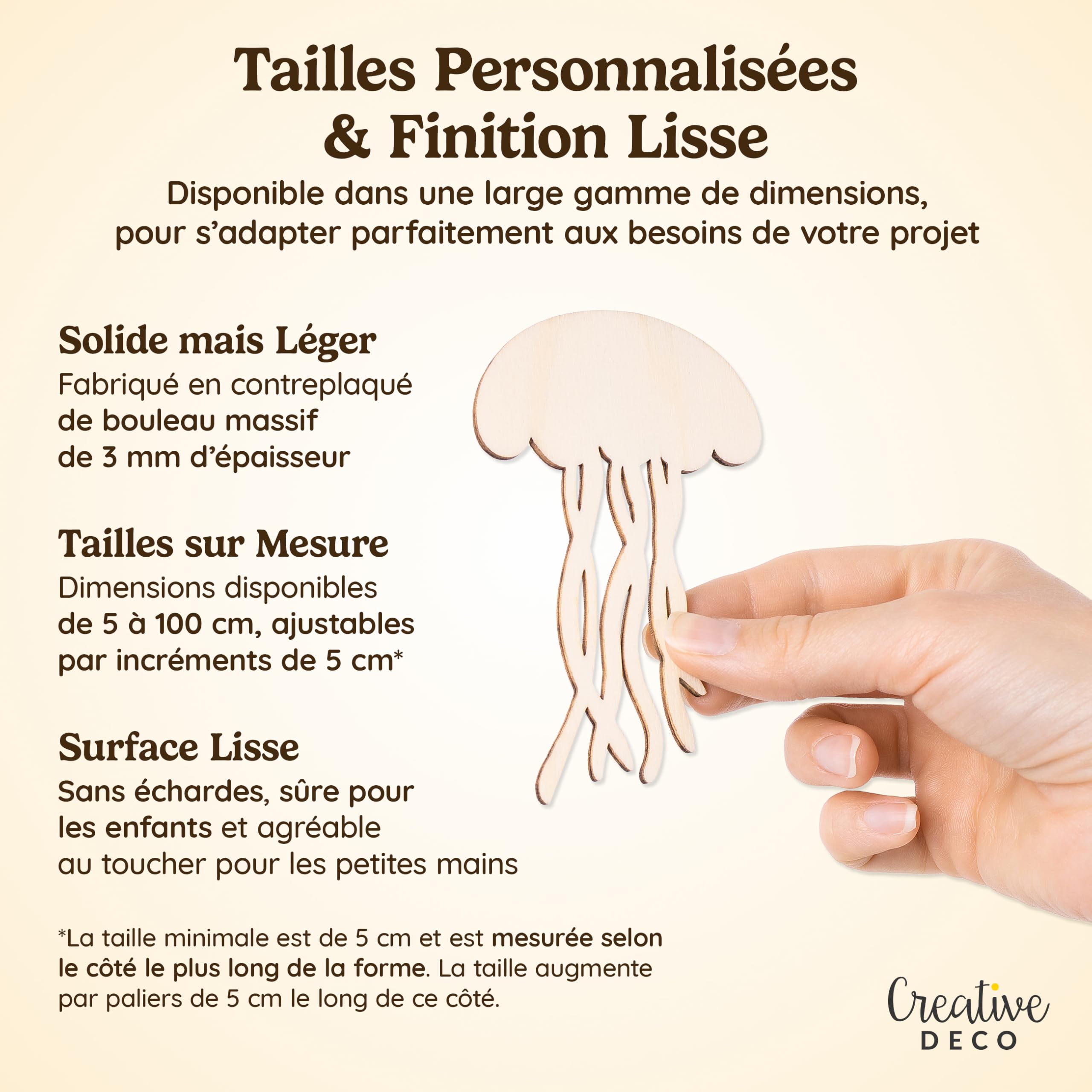 Creative Deco animal bois cerf 3mm à peindre déco