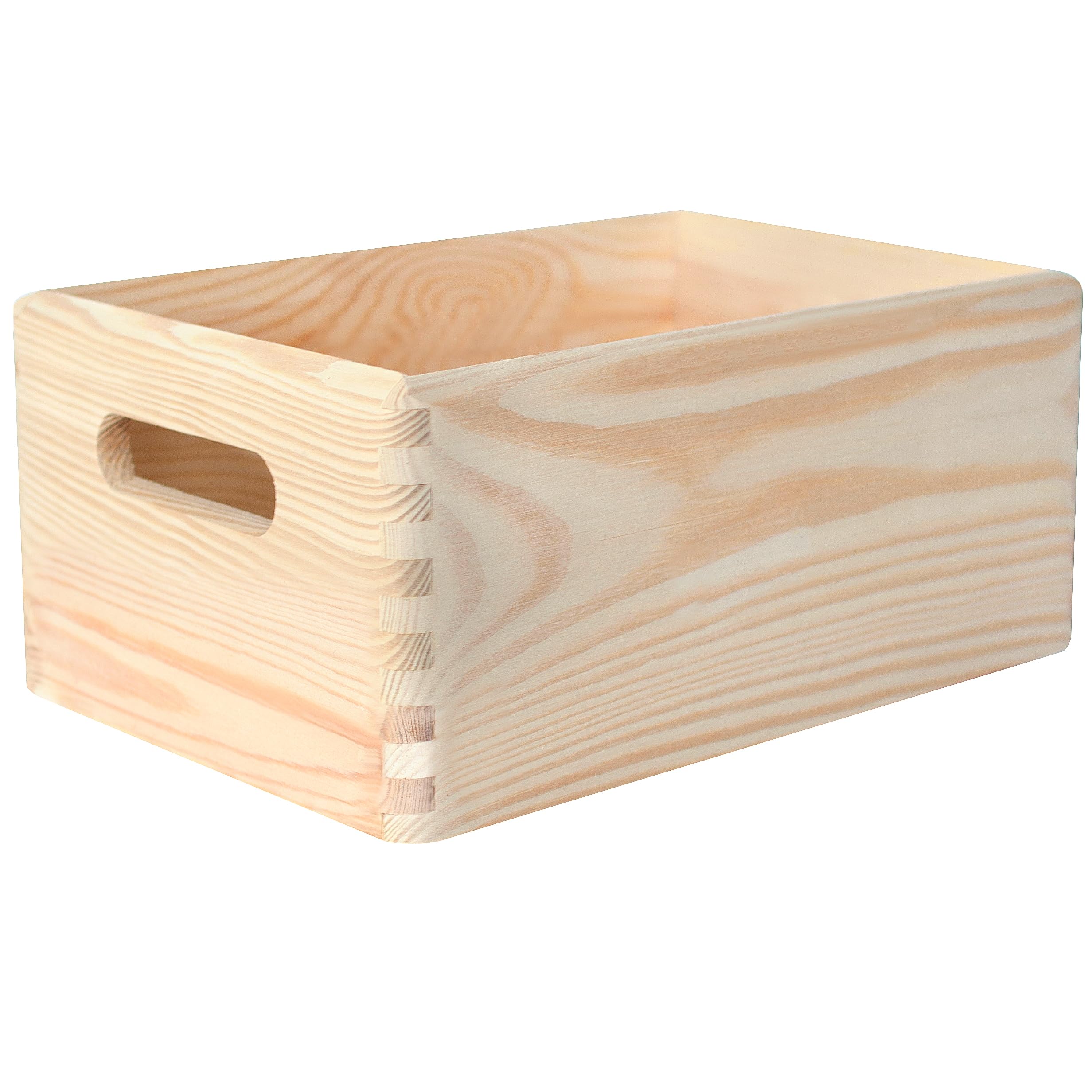 Creative Deco caisse bois rangement 30x20x14cm poignées pin
