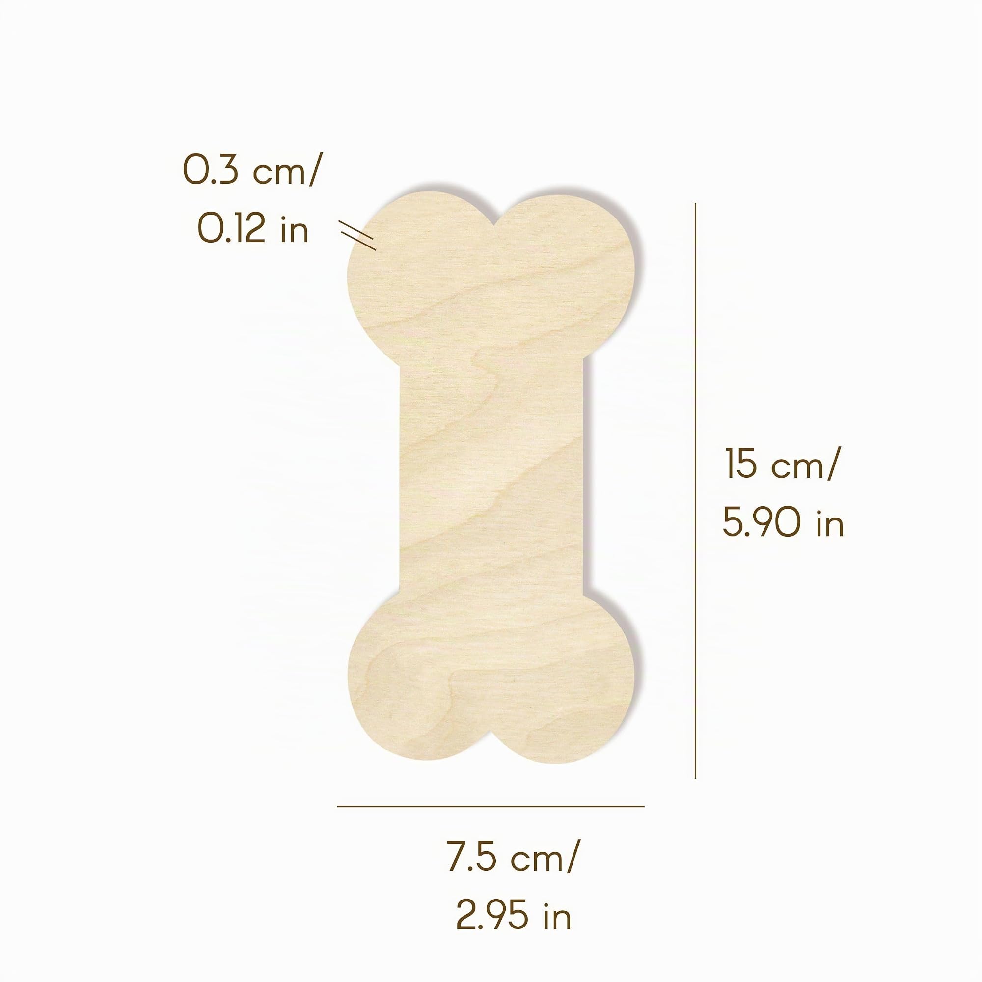 Creative Deco Formes Os Chien Bois 15x7,5 cm Lot 10