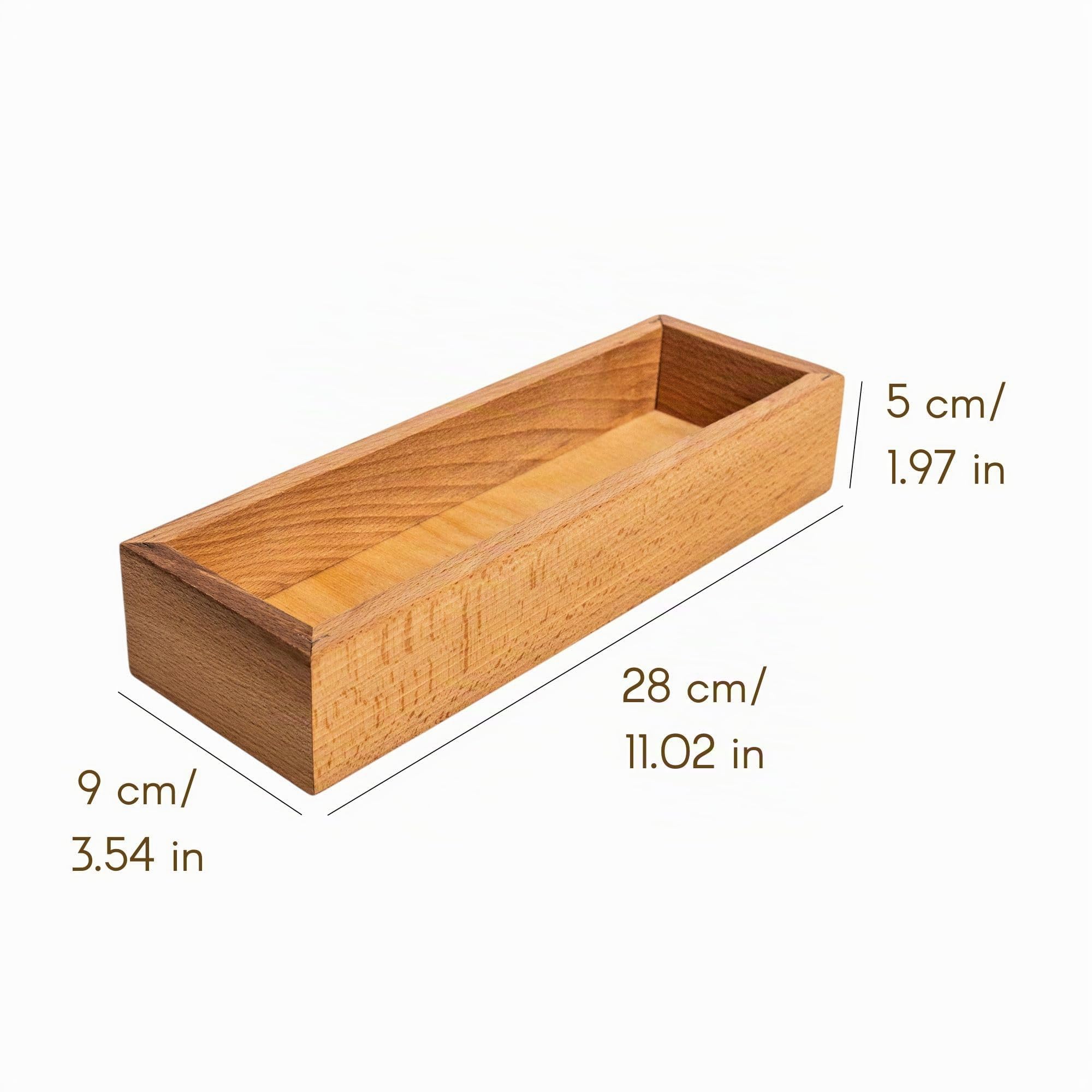 Creative Deco Plateau Rangement Bois 28x9x5 cm Hêtre