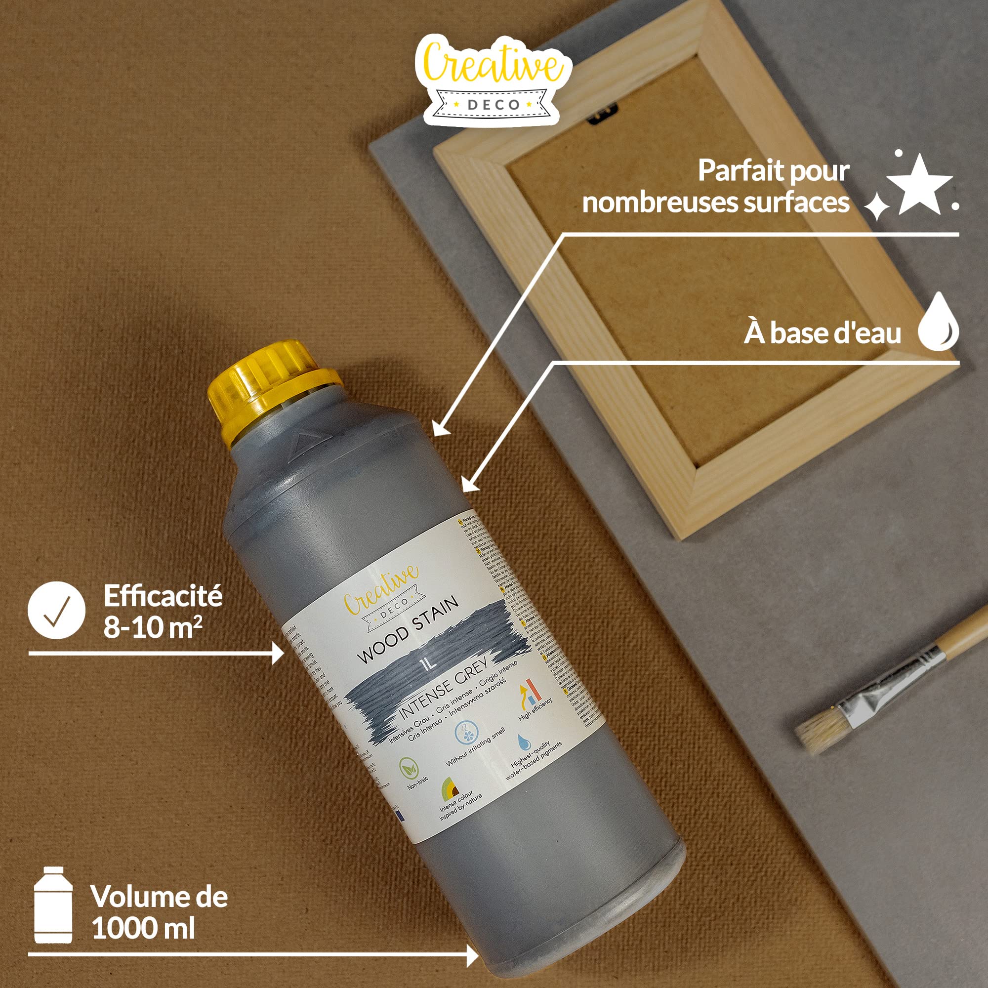 Creative Deco teinte bois gris 1L séchage rapide base eau