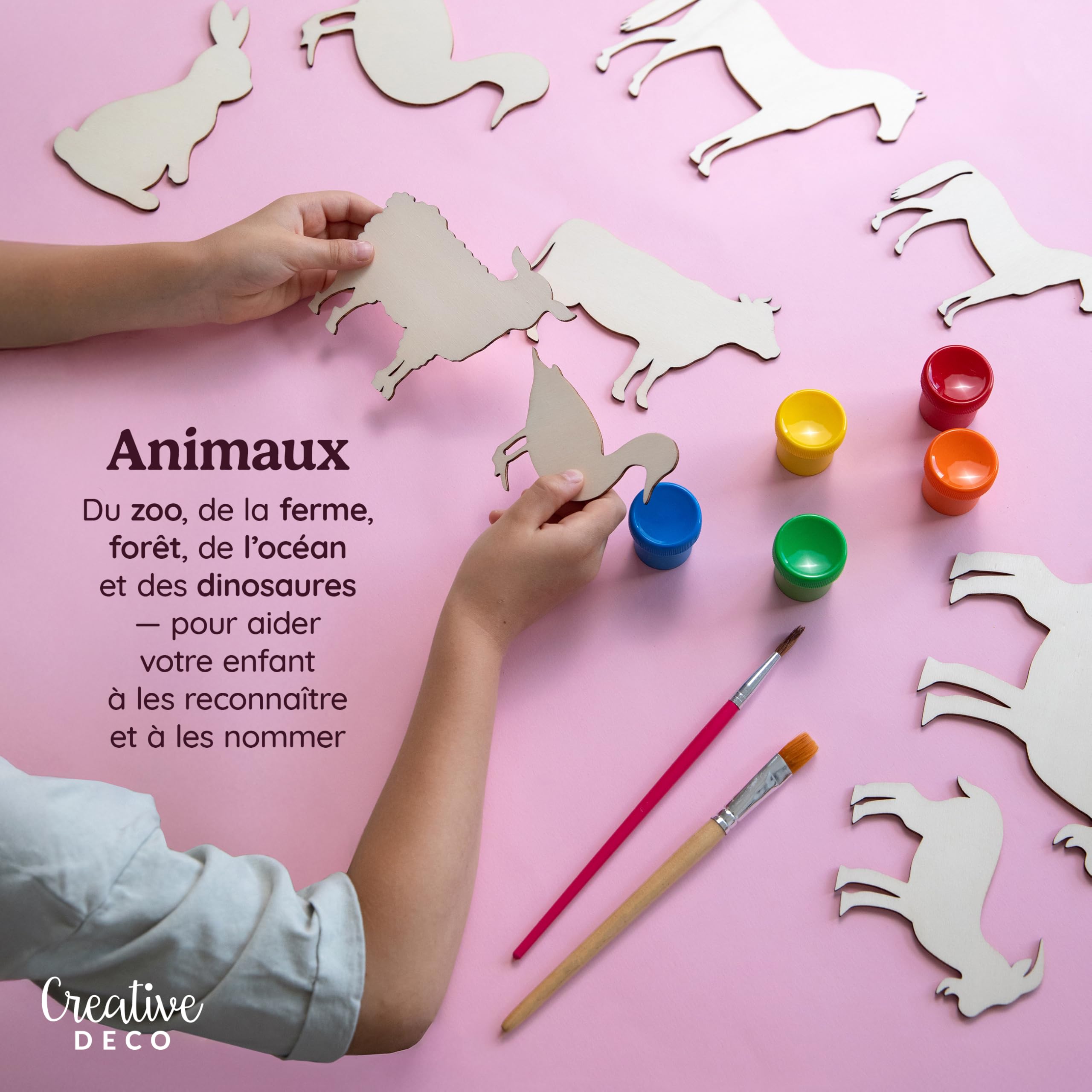 Creative Deco animal bois cerf 3mm à peindre déco