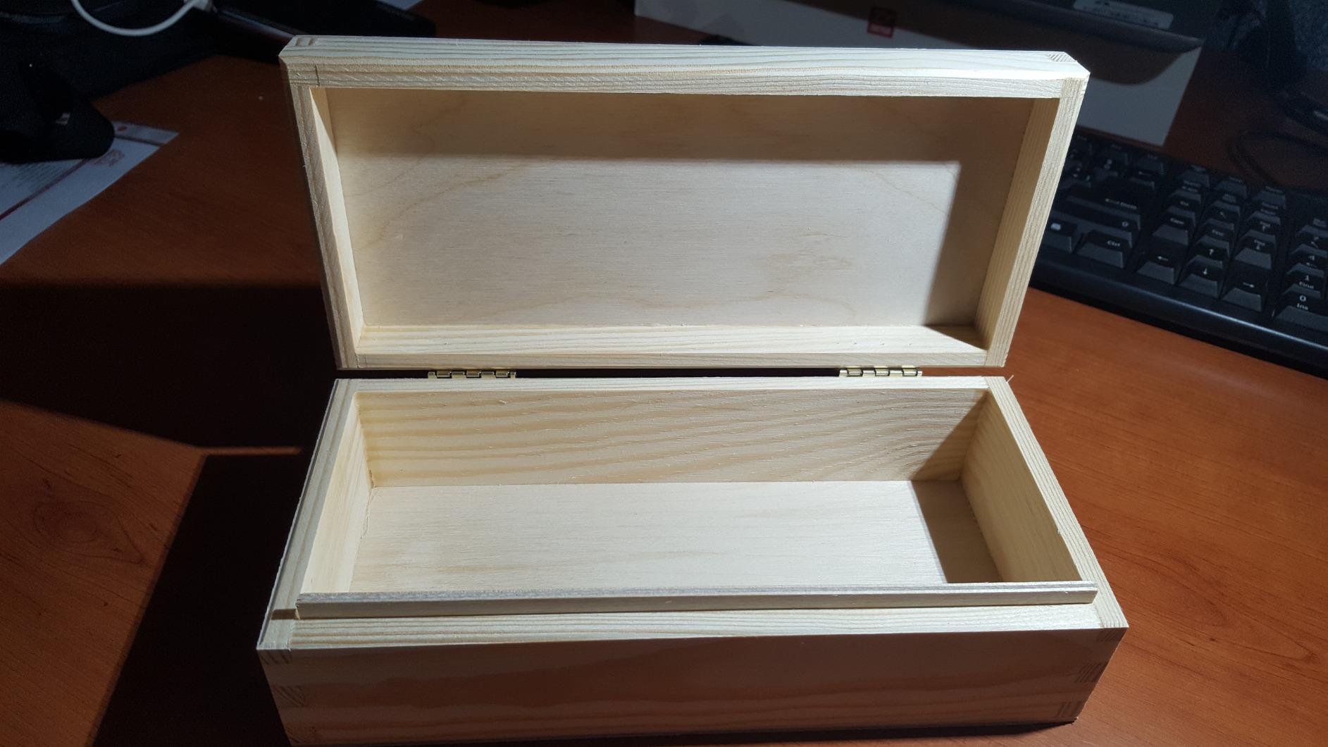 Creative Deco Boîte Bois Brut à Peindre 24 cm avec Couvercle