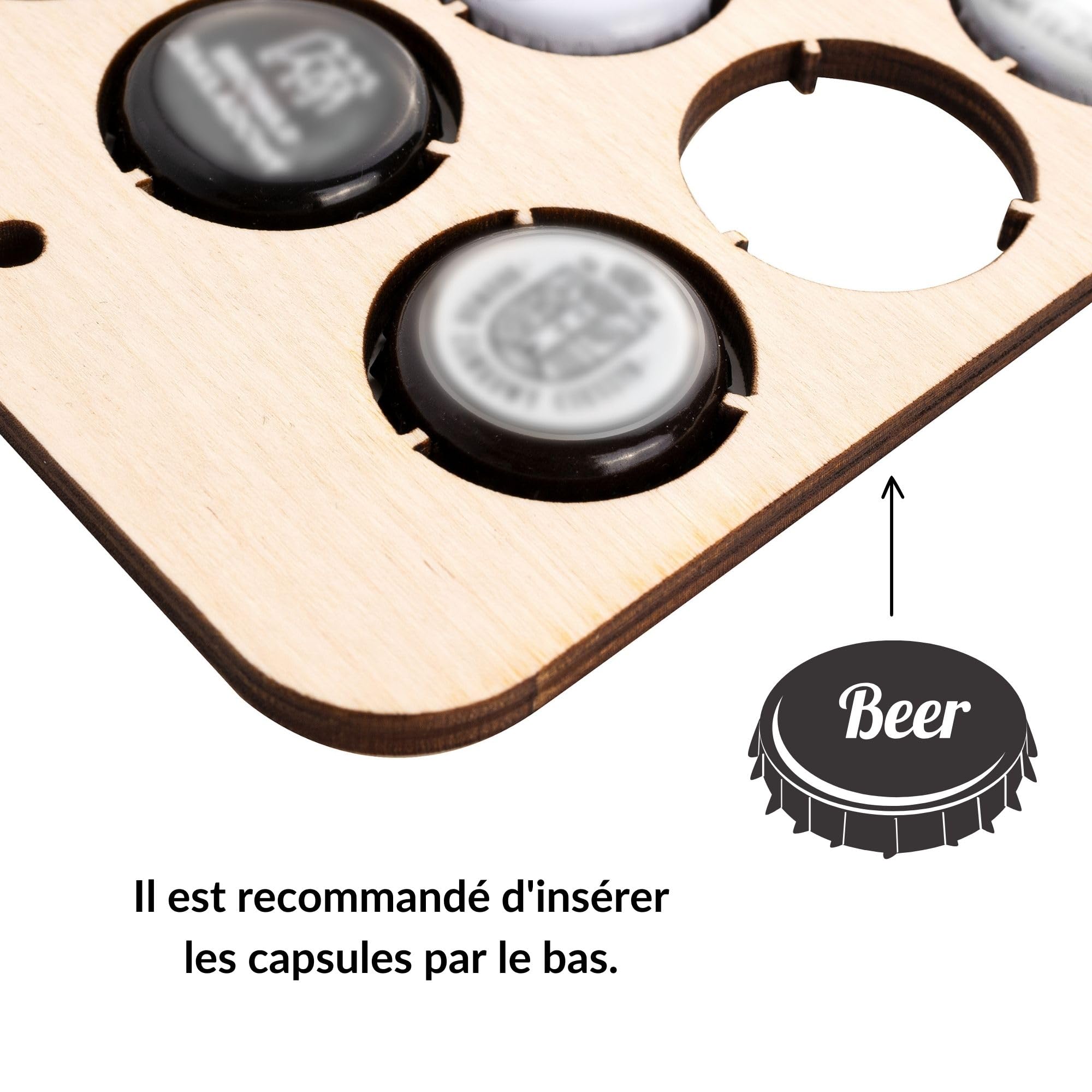Creative Deco Bouteille Bière Contreplaqué 25 Capsules
