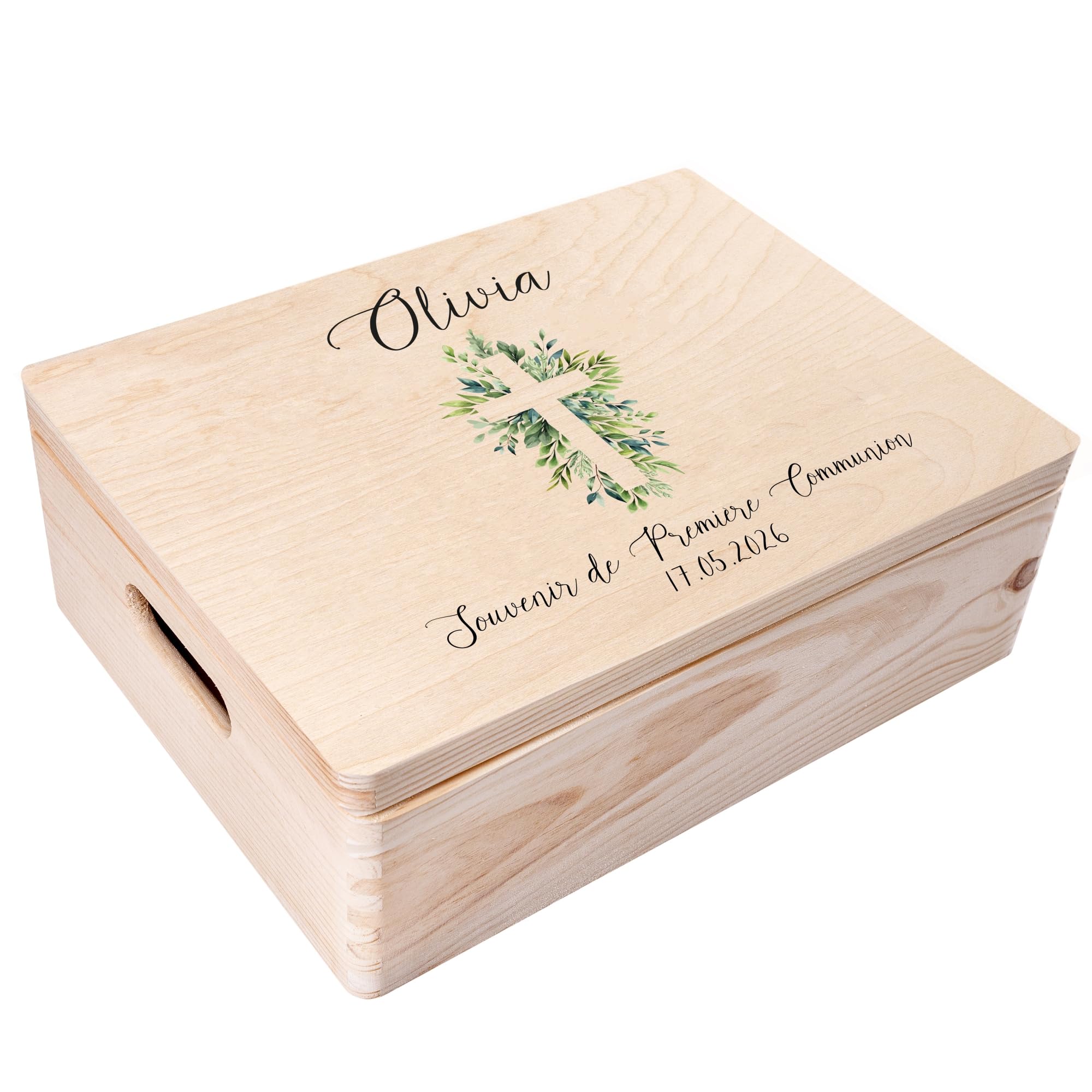 Creative Deco Boîte souvenirs communion Calice et Colombe 40x30x14 cm