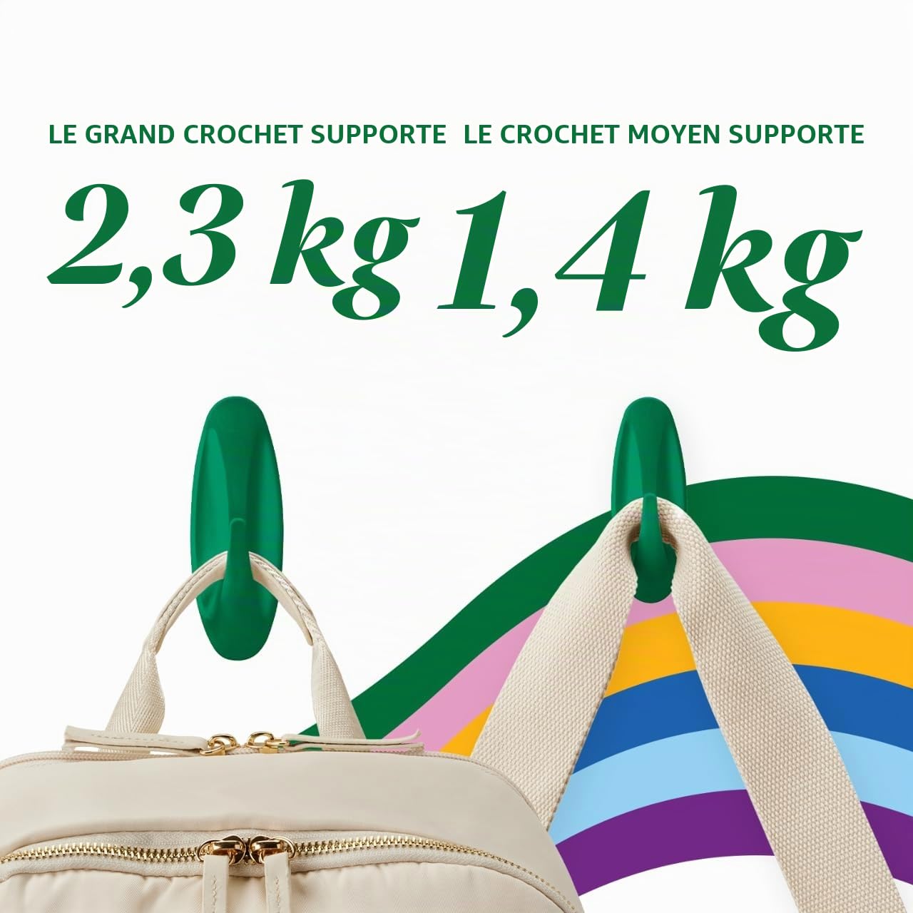Command Crochets Multi-usages lot 10 pastèque sans perçage