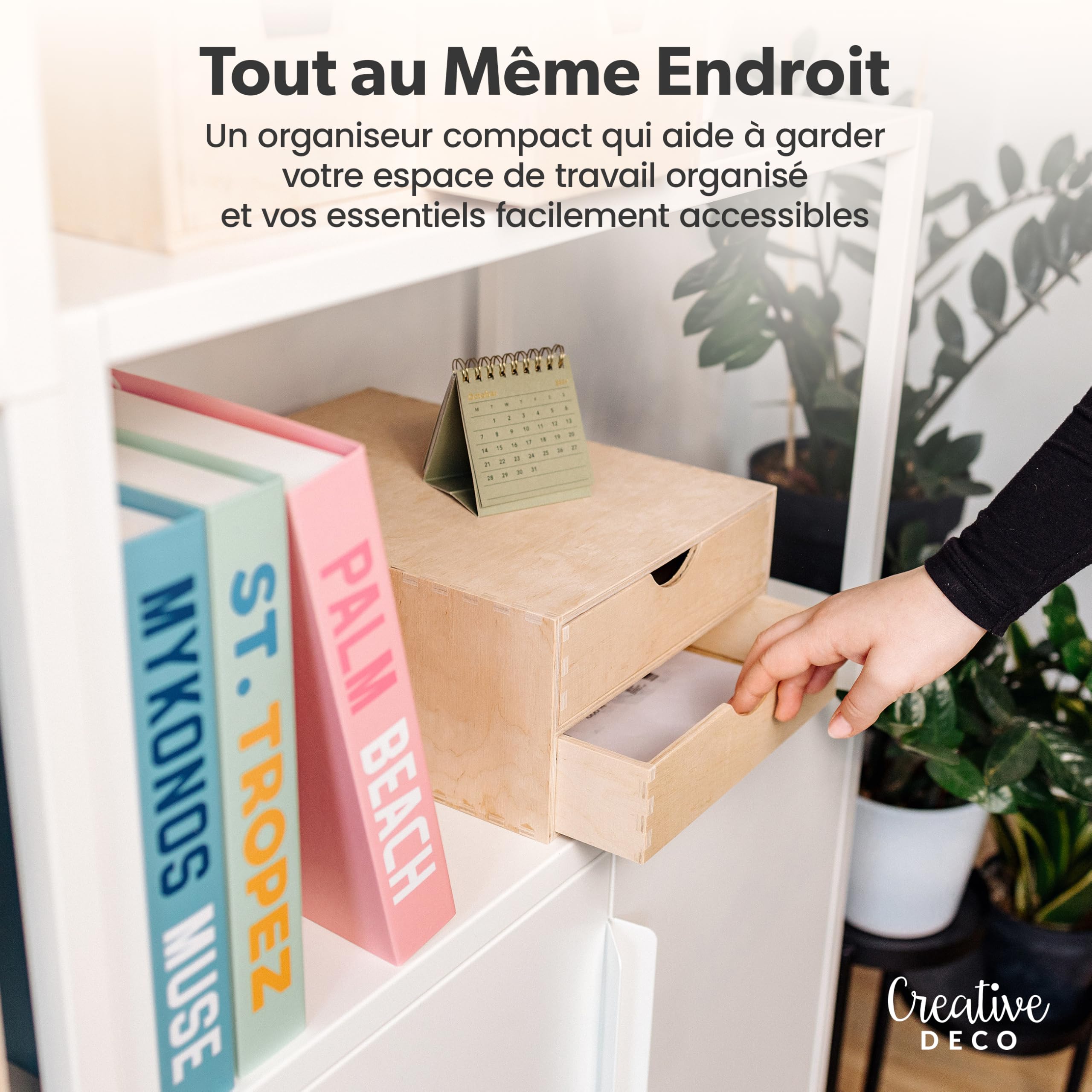 Creative Deco Petite Commode Bois 2 Tiroirs 33x25cm à Peindre