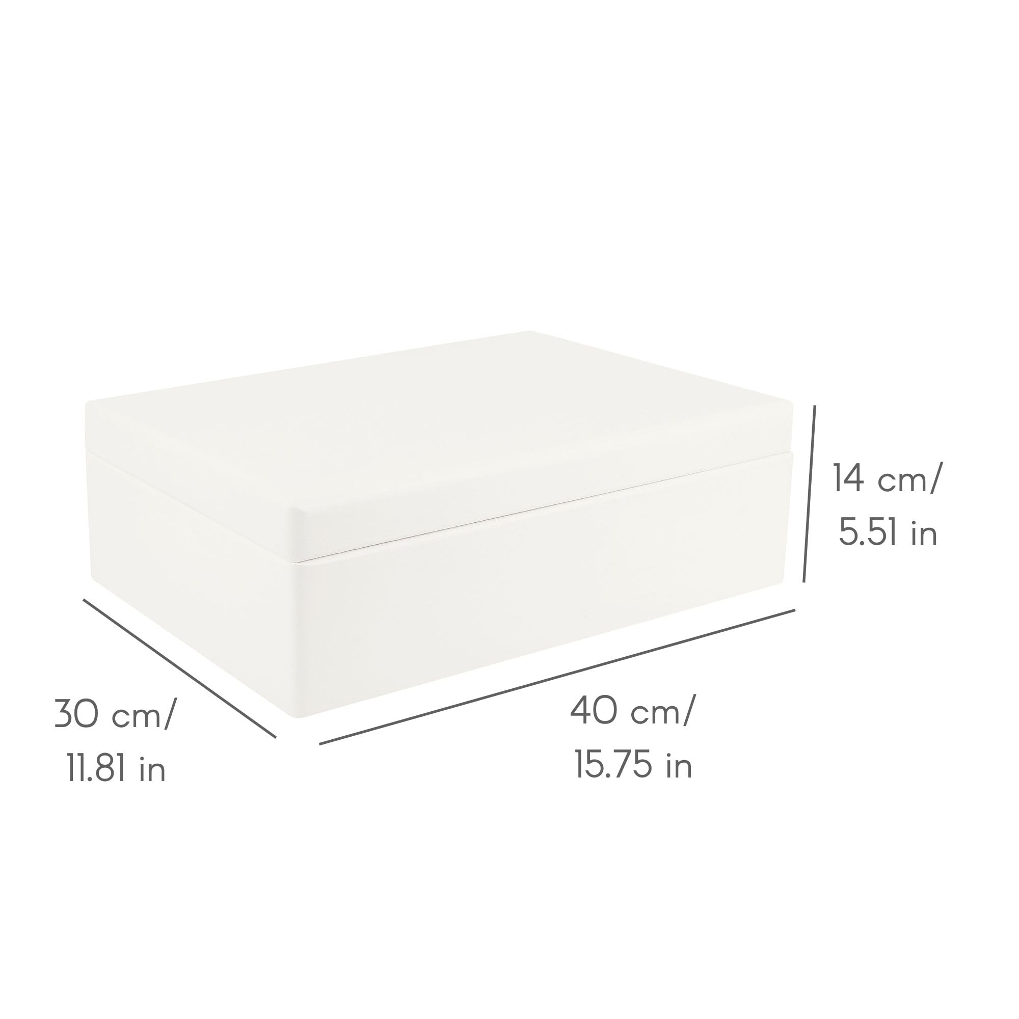 Creative Deco Wood products boîte bois blanc 40x30x14 cm à décorer