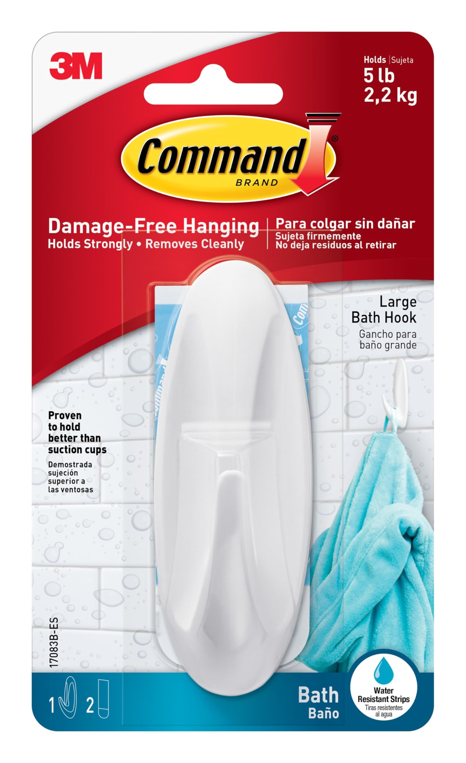 Command Grand Crochet Salle de Bain 2,2 kg Blanc