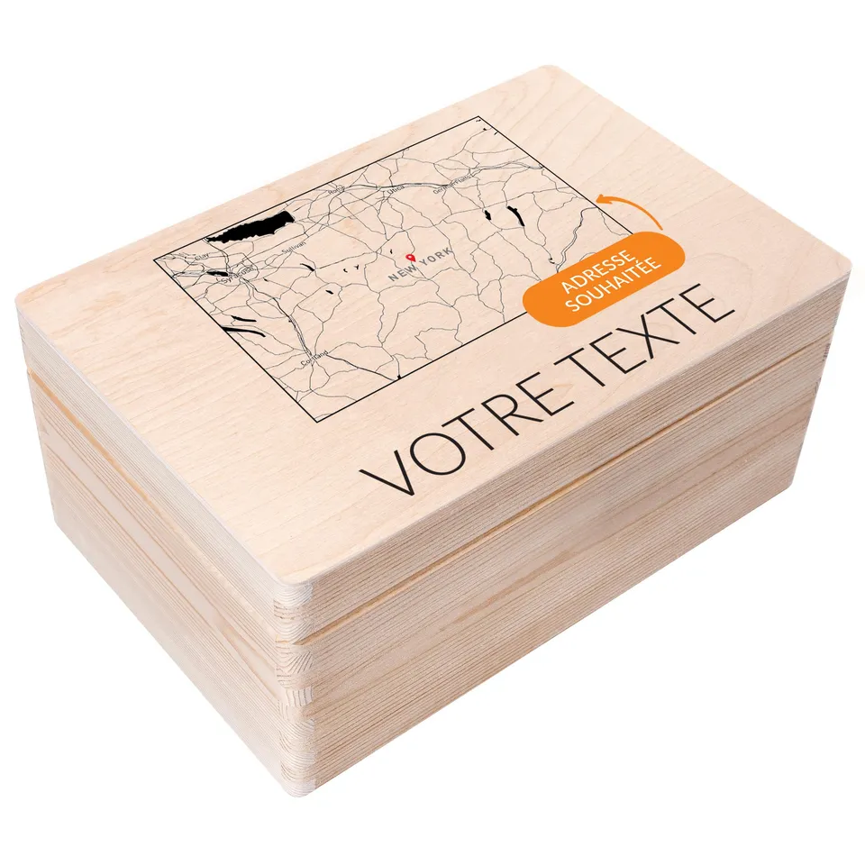 Creative Deco Carte Coordonnées Rectangle boîte 30x20 cm