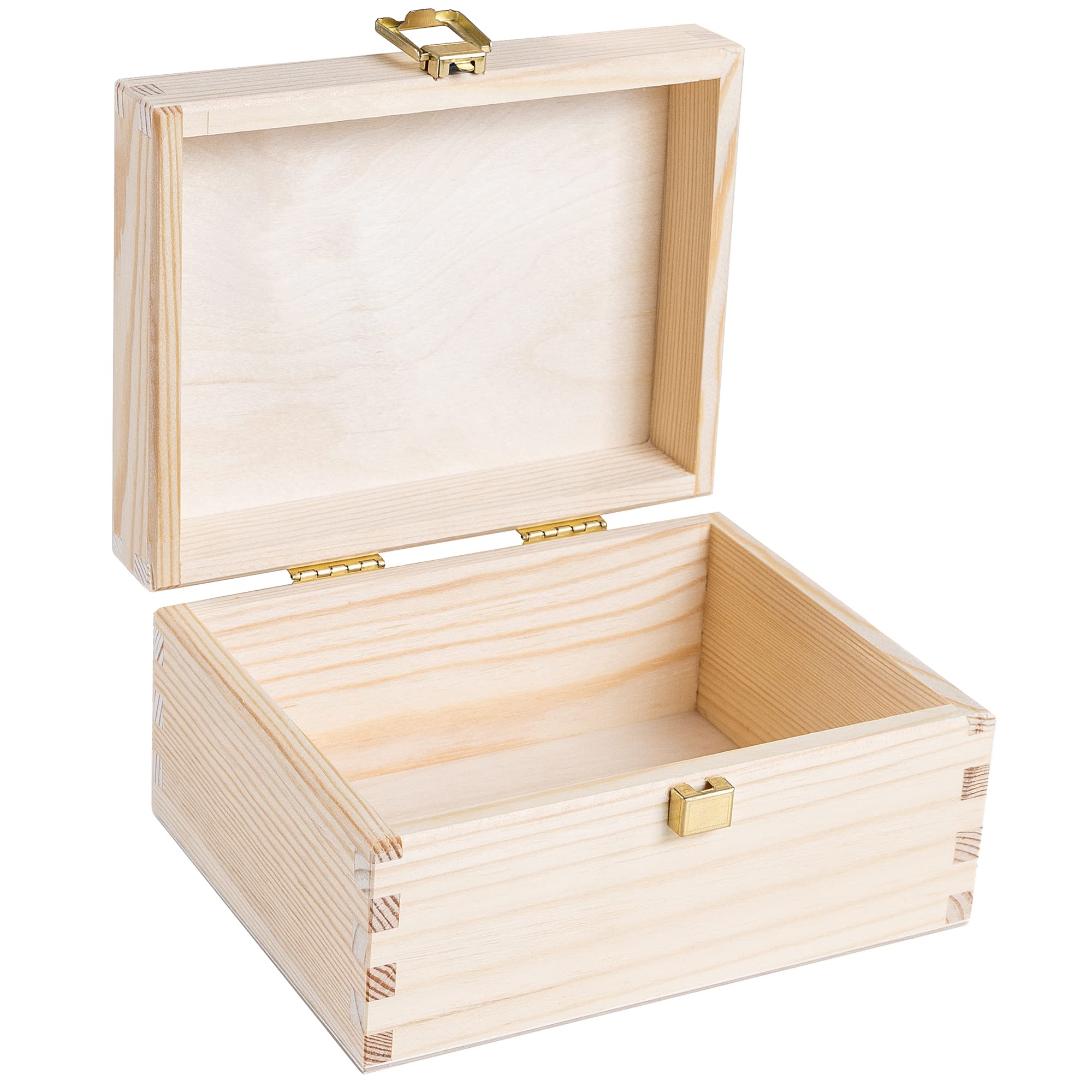 Creative Deco Boîte en bois brut 21,4 cm beige à décorer