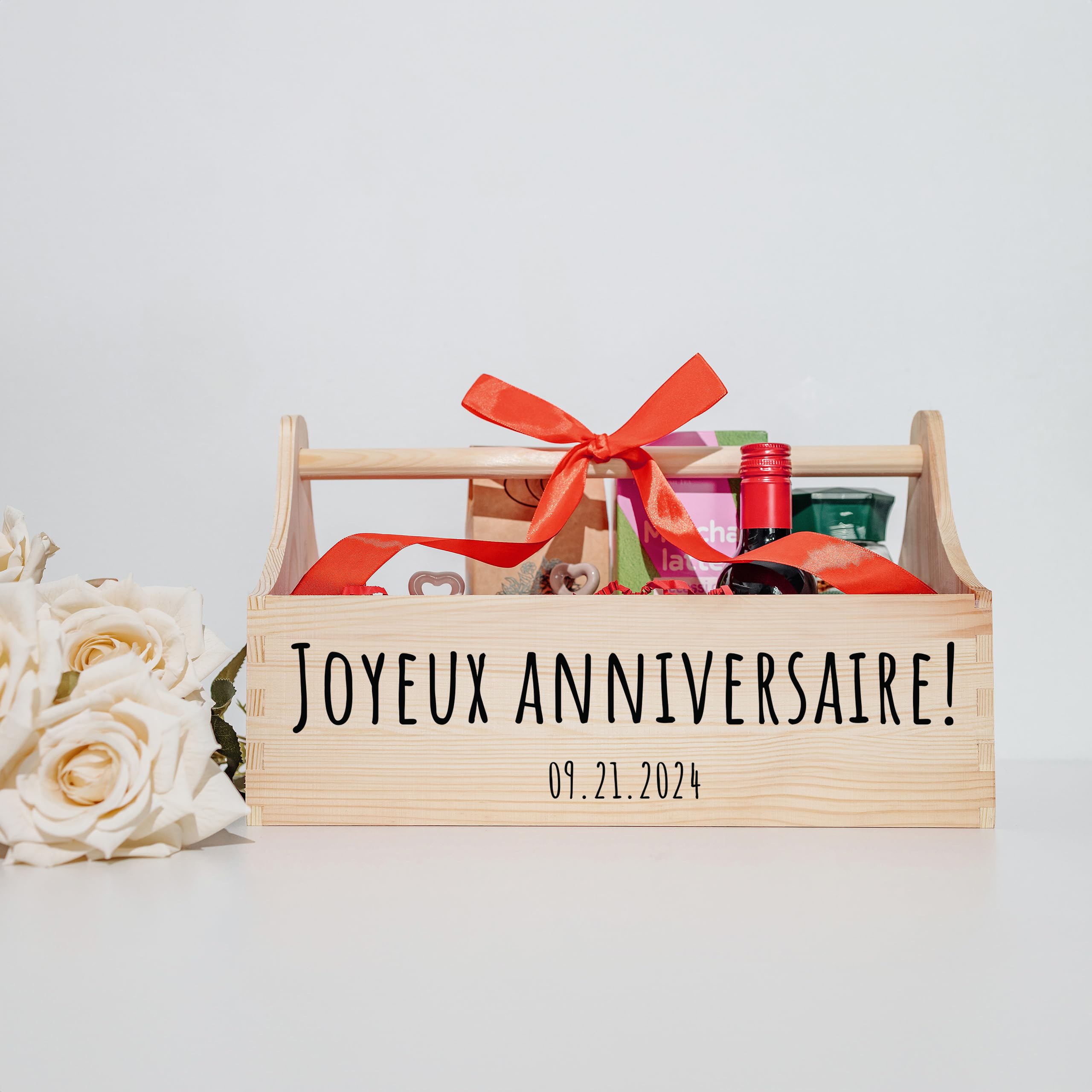 Creative Deco Boîte à outils bois 34x18x20,5 cm personnalisation