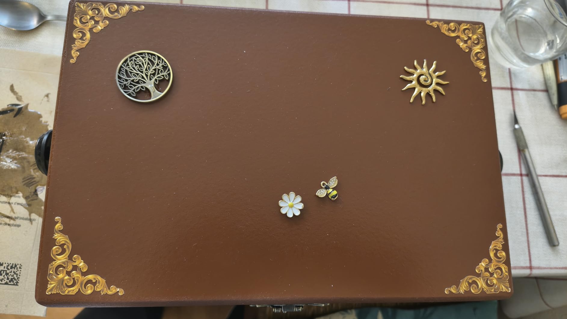 Creative Deco Boîte en bois blanc 30 cm avec couvercle
