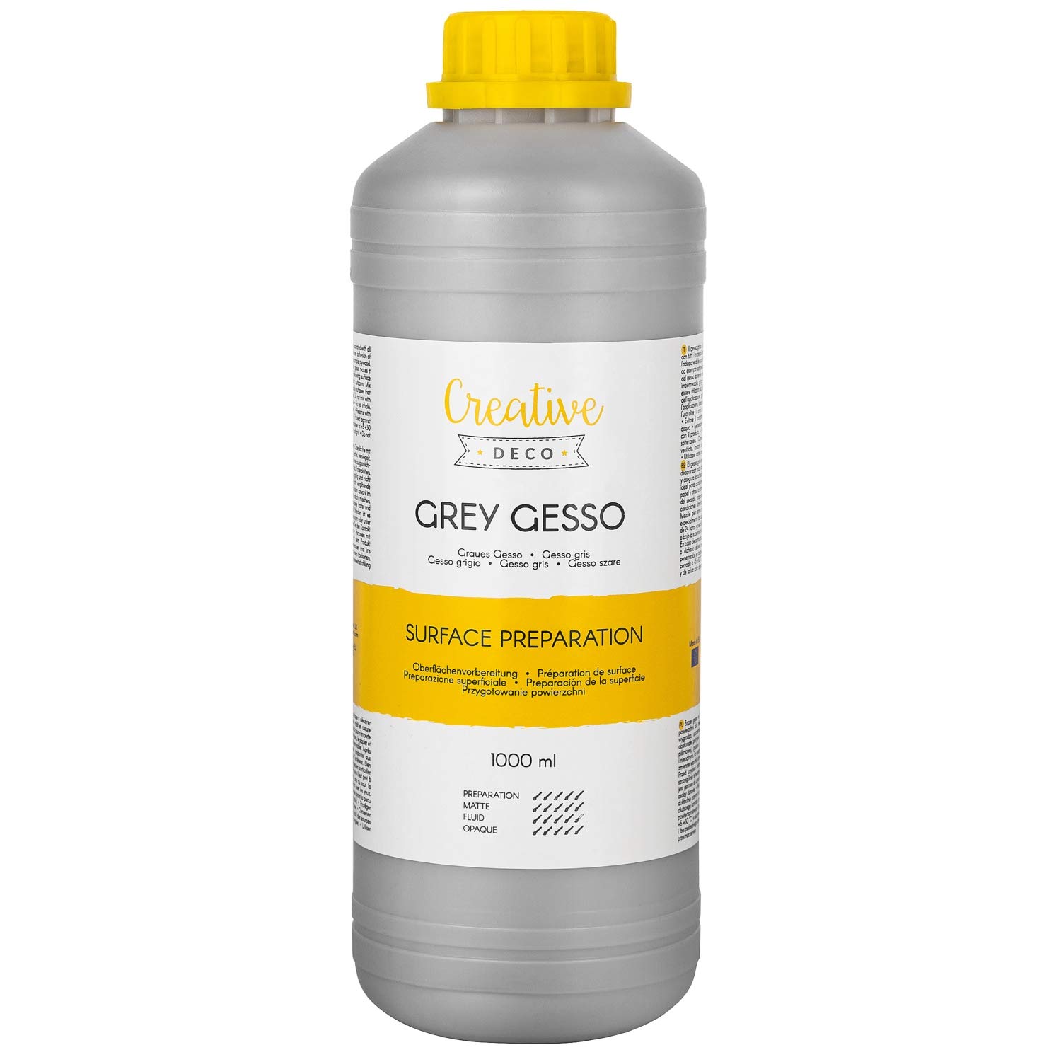 Creative Deco Gesso Acrylique Gris 1 L Sous-Couche