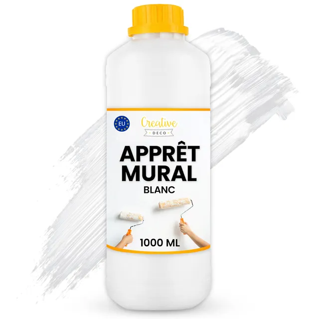 Creative Deco Apprêt Mural Blanc 1L Murs Plafonds