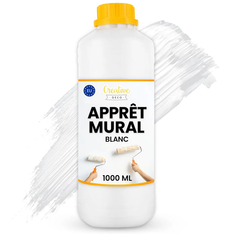Creative Deco Apprêt Mural Blanc 1L Murs Plafonds