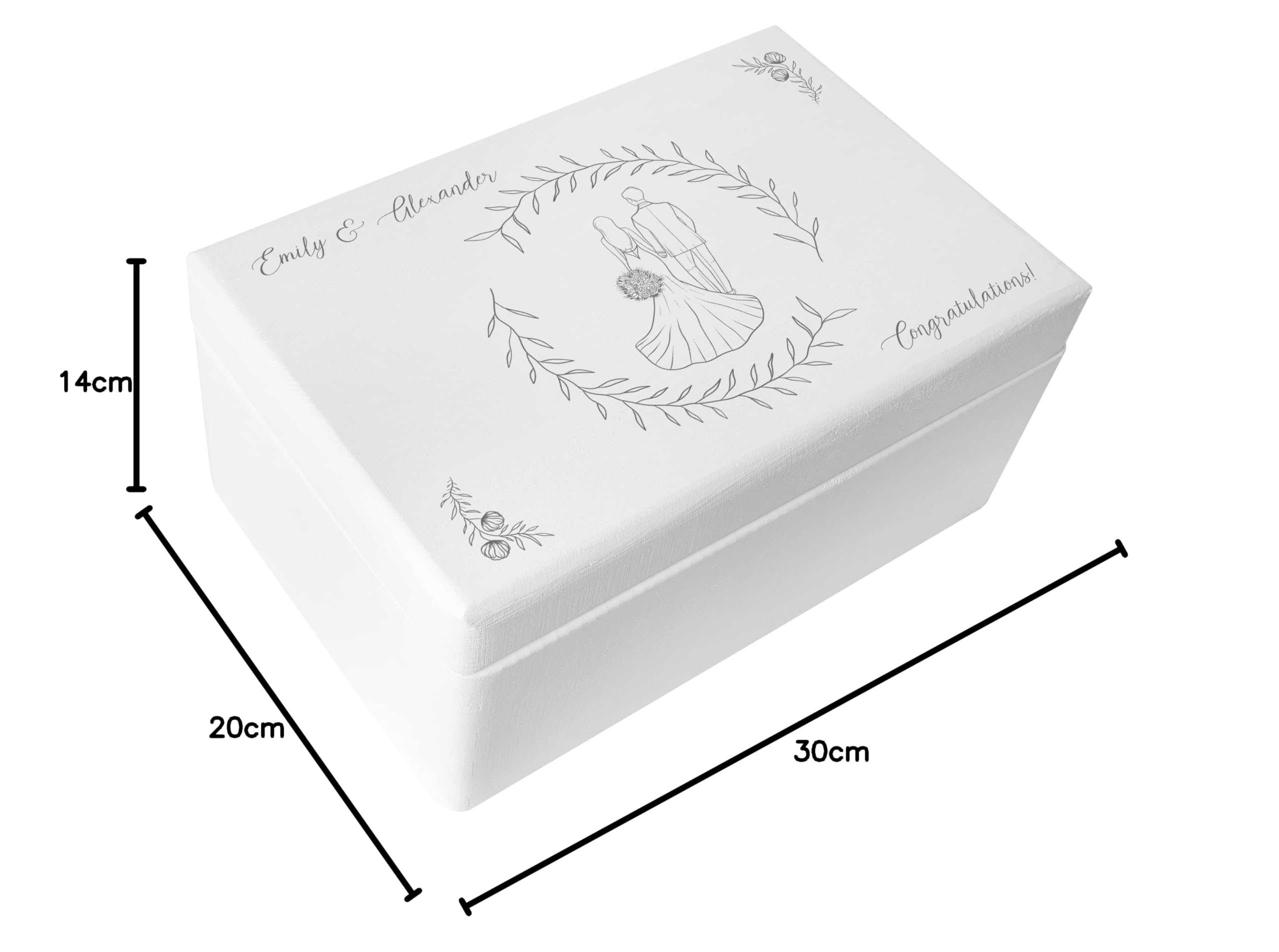 Creative Deco boîte mariage Couple 30x20 cm personnalisable