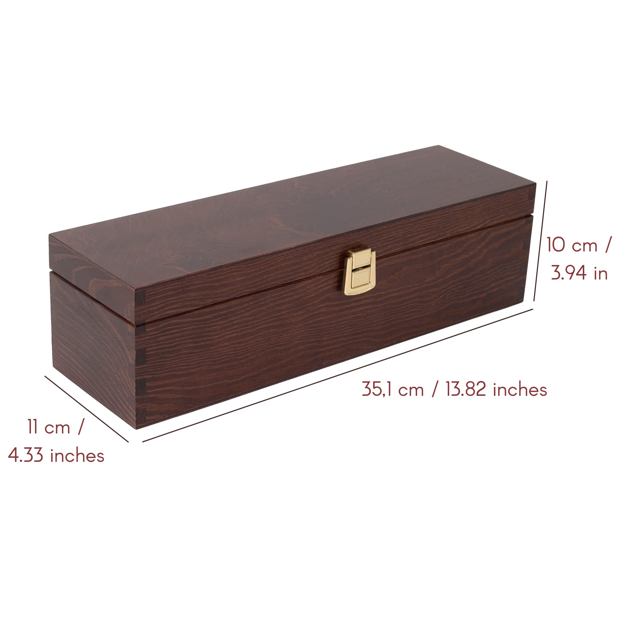 Creative Deco Caisse Vin Bois 1 Bouteille Marron 36x11 cm