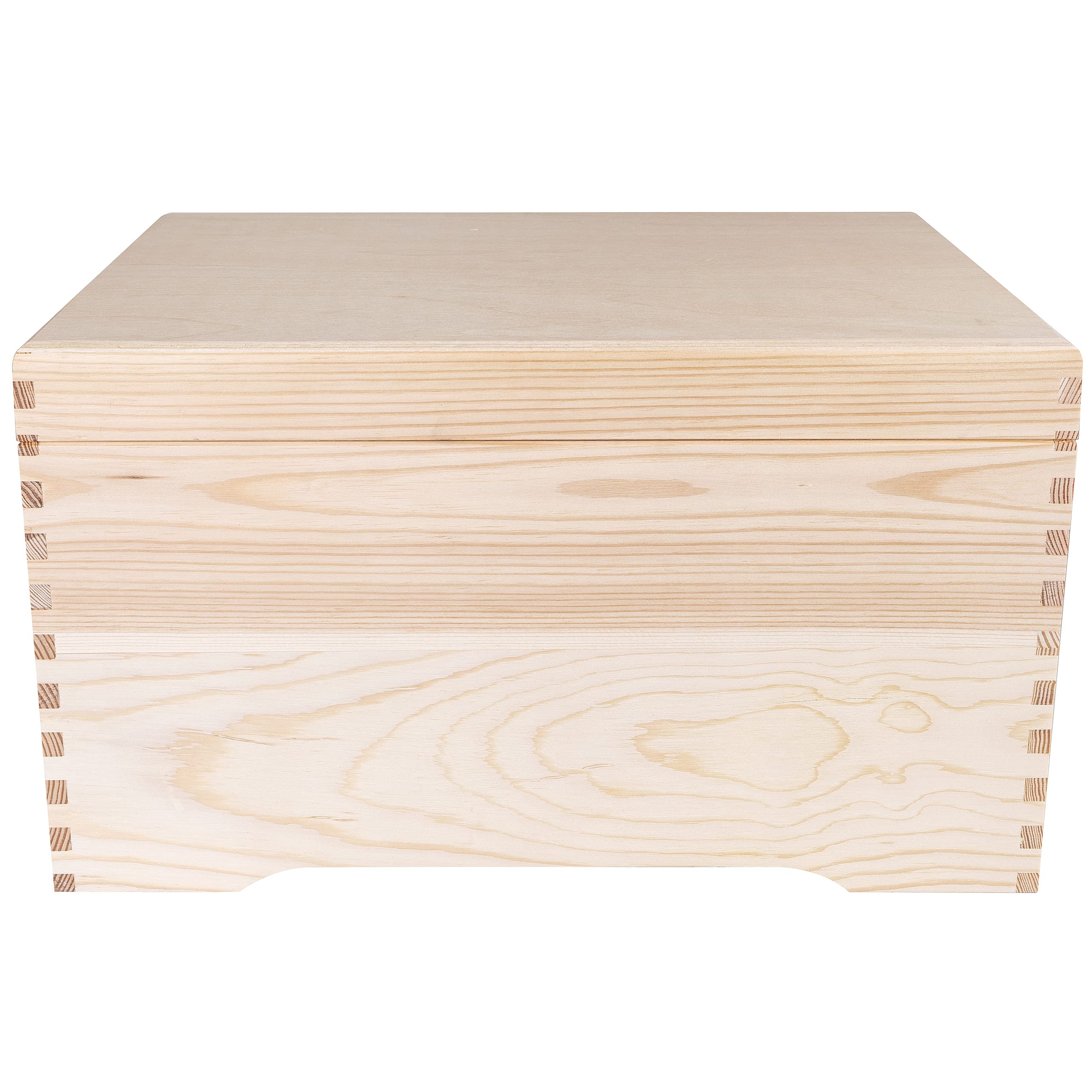 Creative Deco Coffre XXL 40x30,5x24 cm Boîte Bois Brut Couvercle