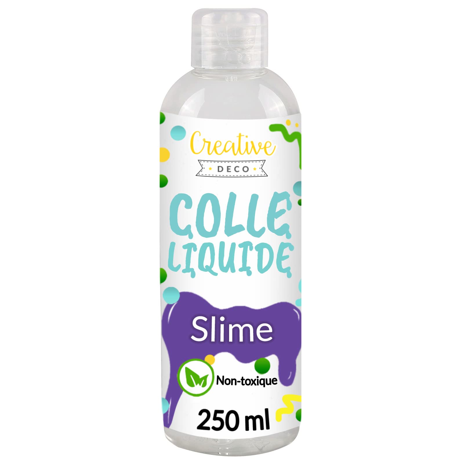 Creative Deco Colle Liquide Slime Transparente 250 ml Verre Tissu