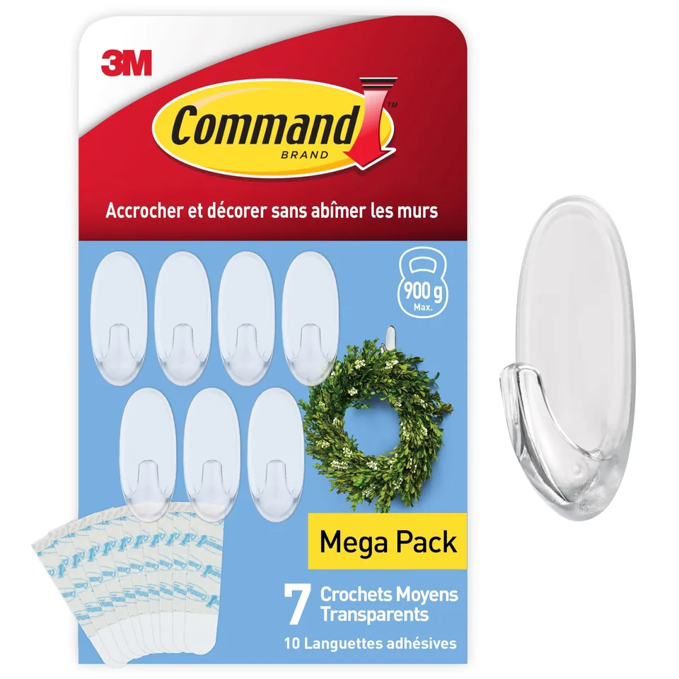 Command Crochets transparents mini lot 20 + 24 bandes 900 g