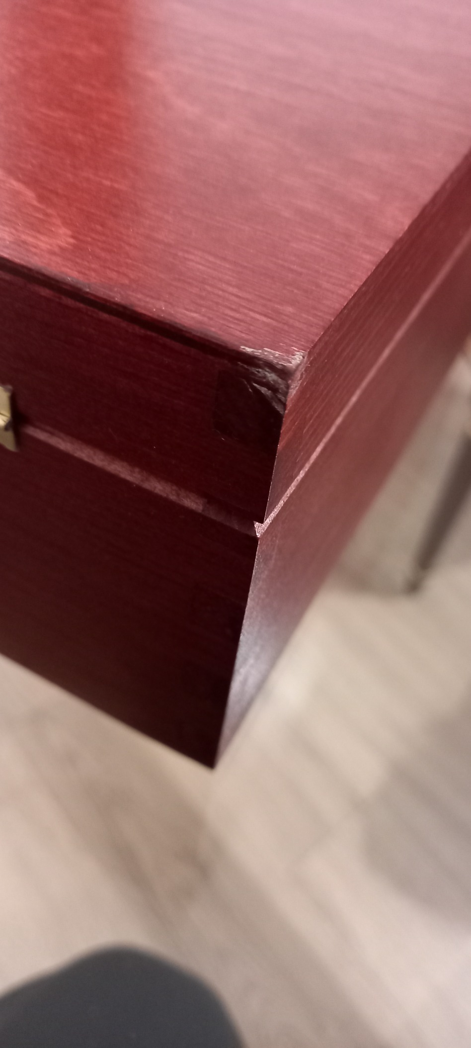 Creative Deco Caisse Vin Bois Rouge 2 Bouteilles 35 cm