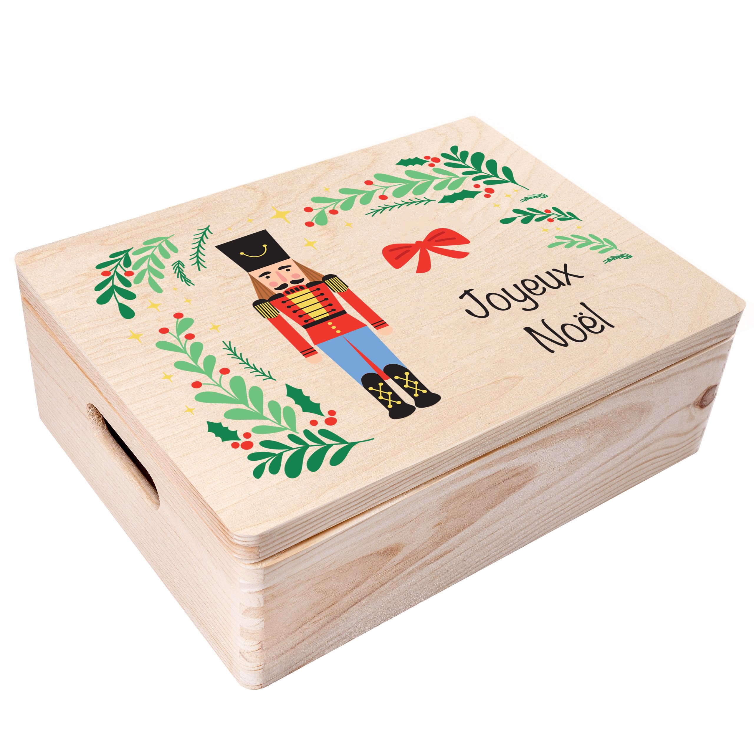 Creative Deco Boîte Bois Noël Traîneau 40x30 cm