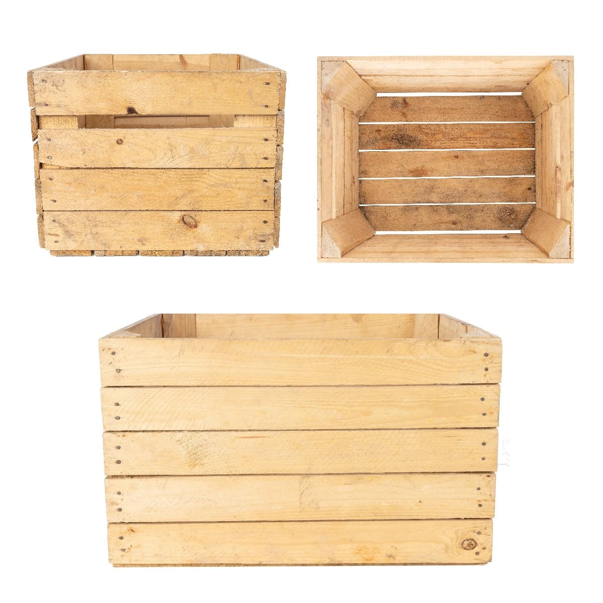 Creative Deco Home and Garden caisse en bois vintage 50x40x30 cm