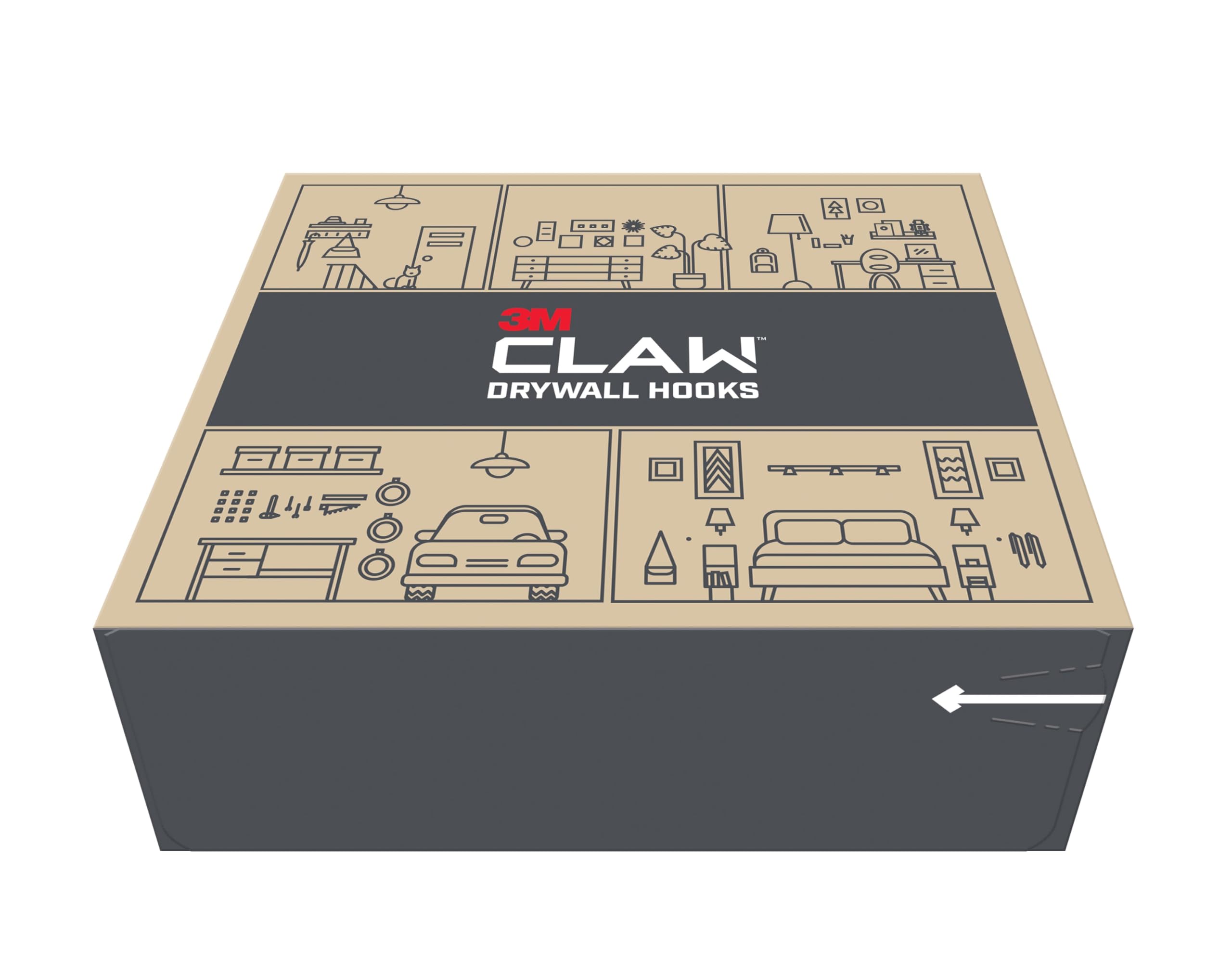 Command CLAW crochet placo noir 11kg lot de 3