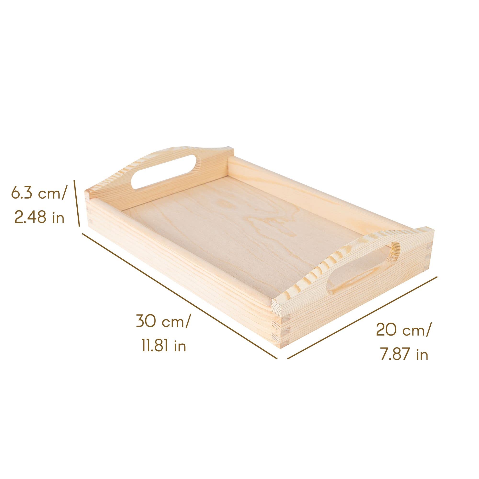 Creative Deco Home and Garden Plateau Bois 30x20 cm Pin