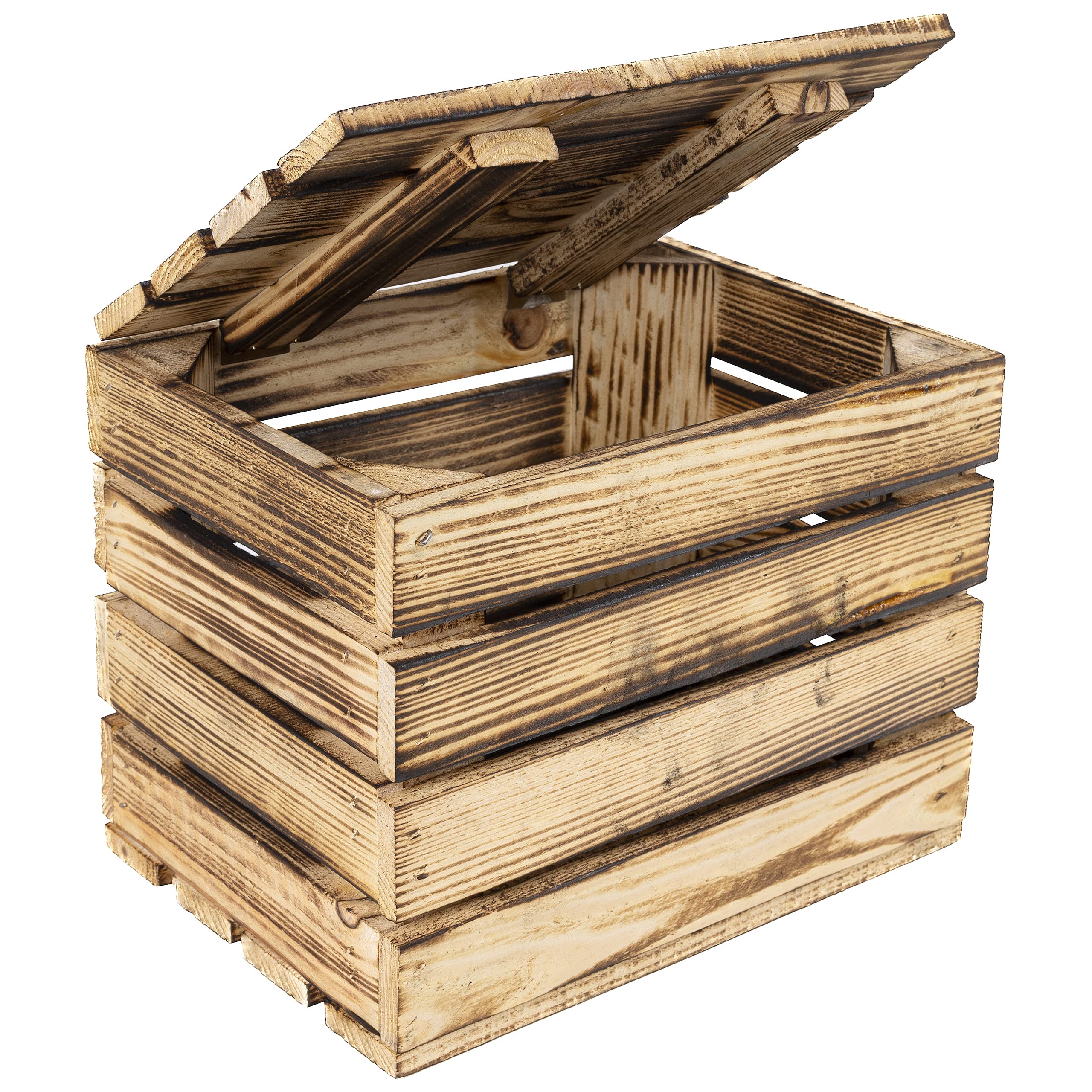 Creative Deco Boîte bois flammé 27,5x20x21,5 cm naturel pin