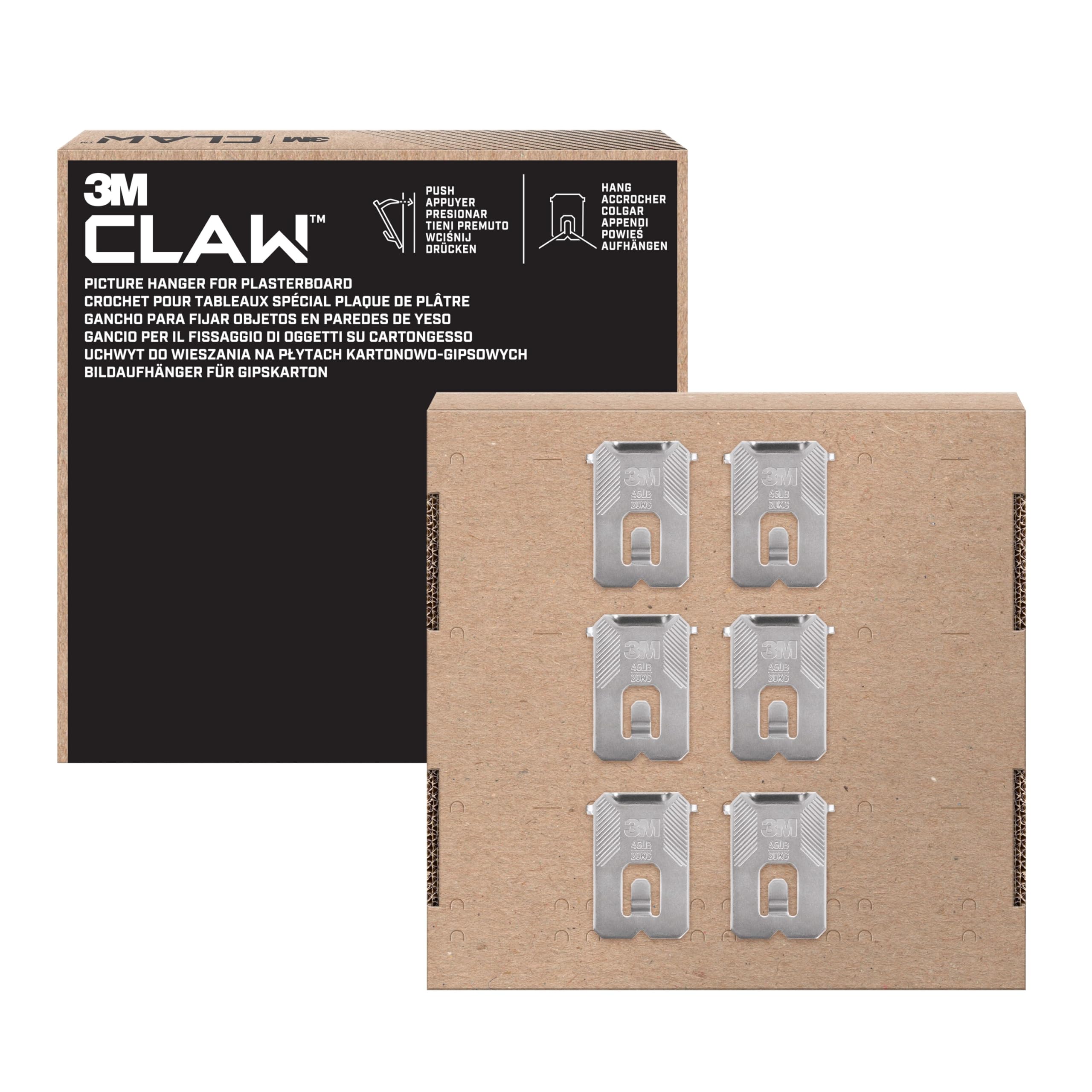 Command 3M CLAW crochet tableau 20 kg x6 sans perçage