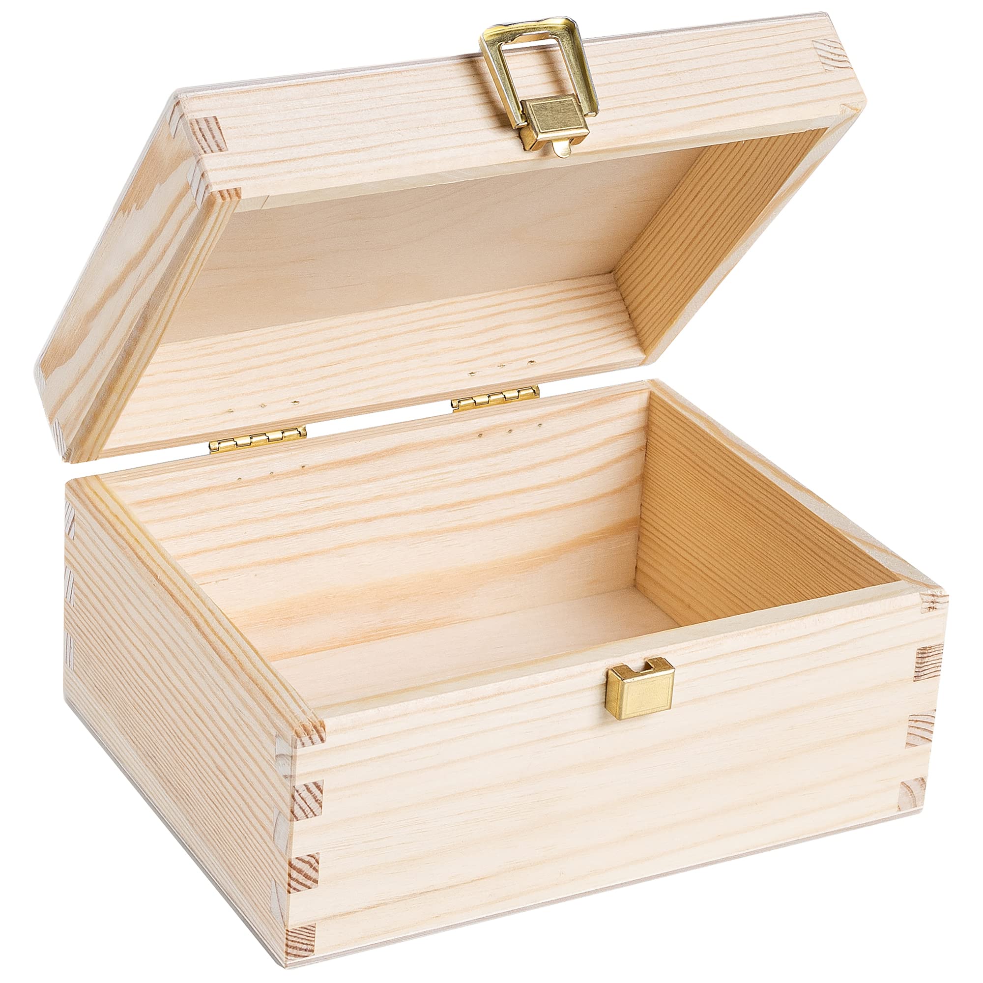 Creative Deco Boîte en bois brut 21,4 cm beige à décorer