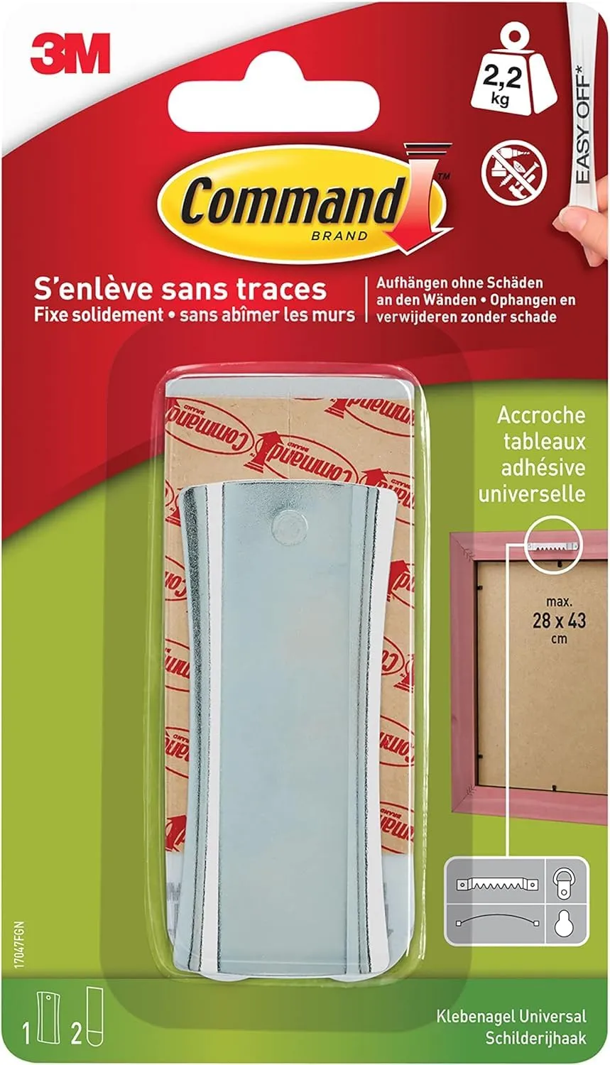 Command Accroche Tableau Grand crochet 2,2 kg argenté