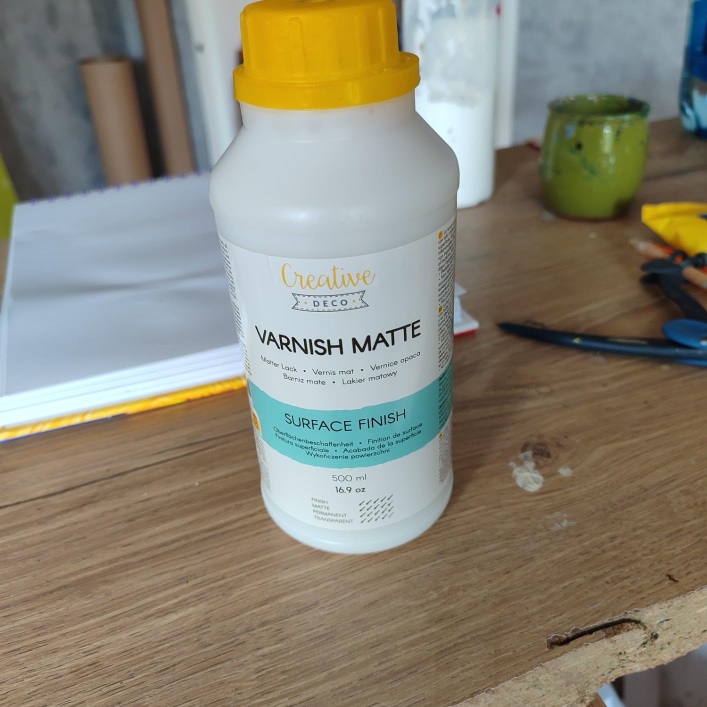 Creative Deco Vernis Peinture Acrylique Mat 500 ml transparent