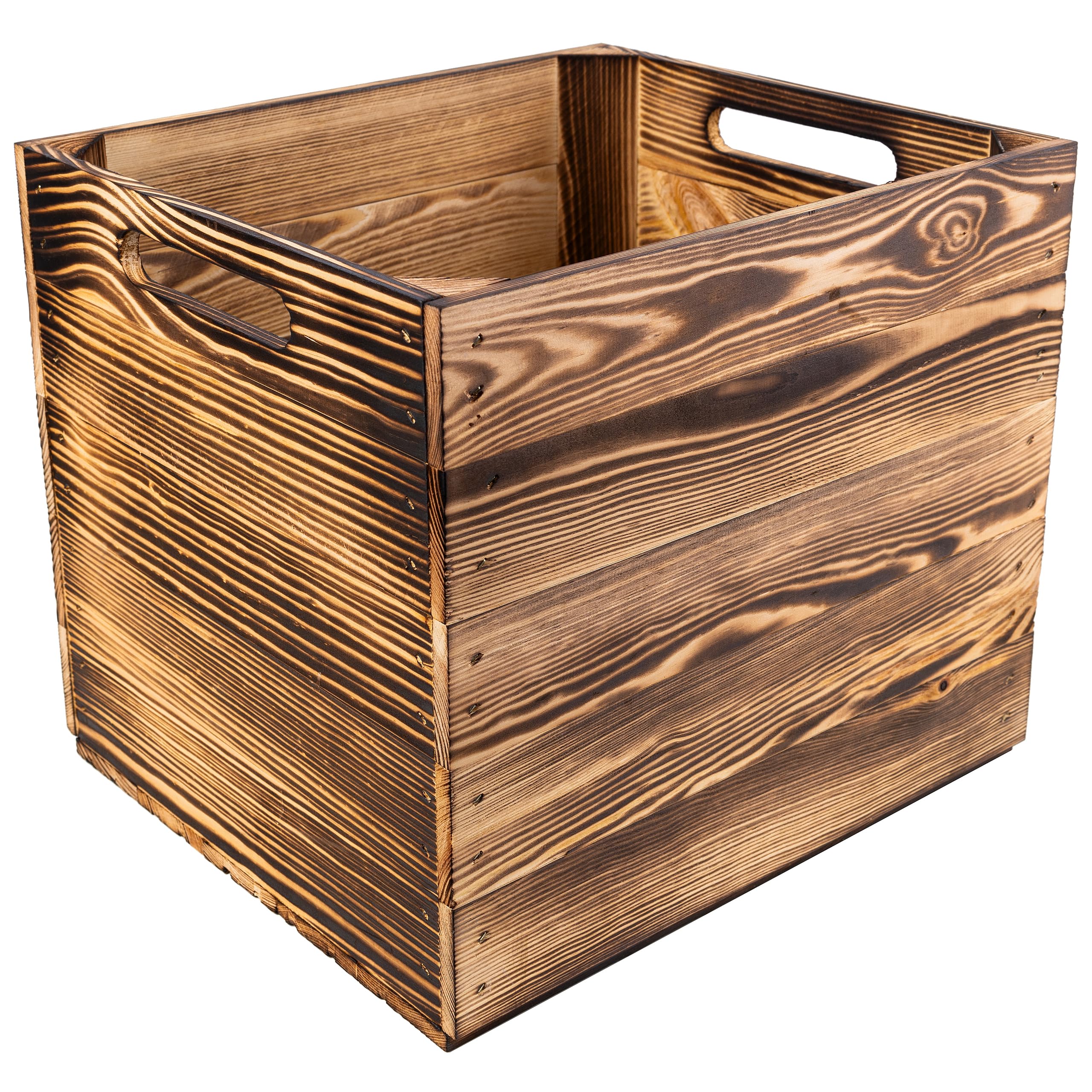 Creative Deco Wood Caisse bois flammé Kallax 33x37x33 cm
