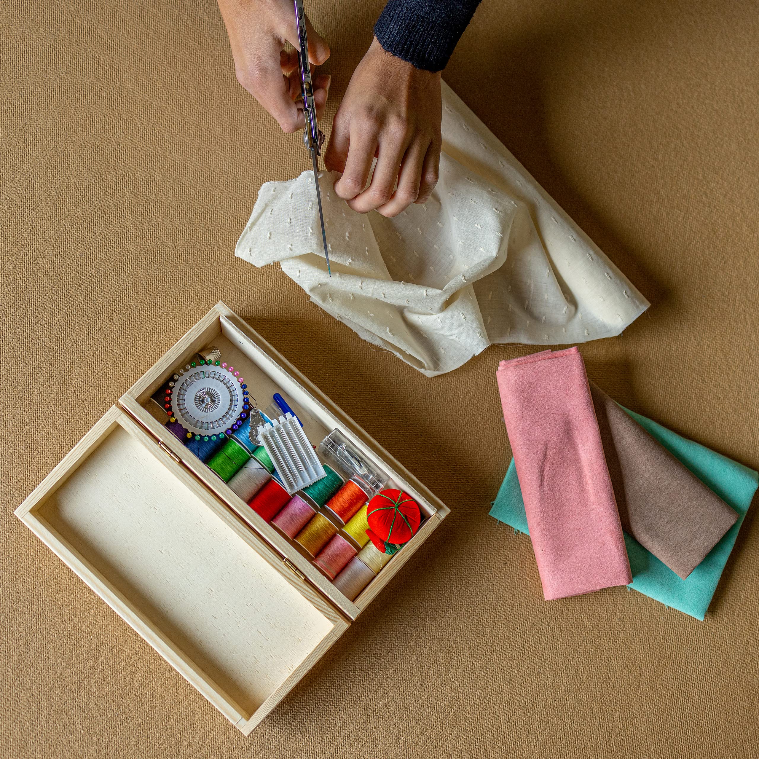 Creative Deco Boîte Bois Brut à Peindre 24 cm avec Couvercle