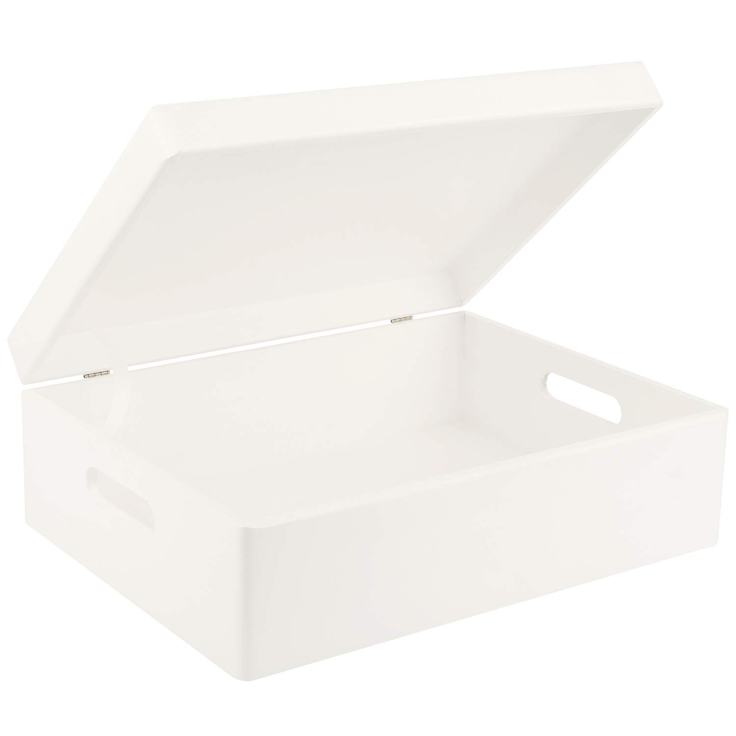 Creative Deco Boîte Souvenir Bois communion blanche 40x30x14
