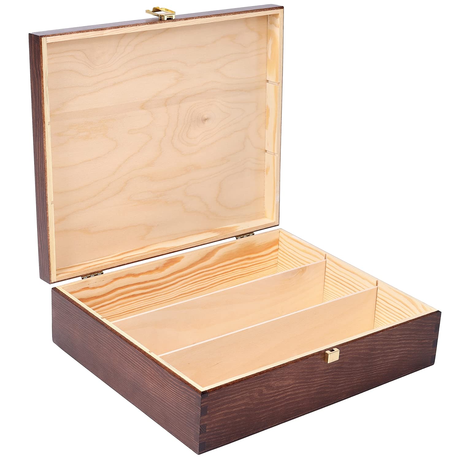 Creative Deco caisse à vin bois marron 3 bouteilles 35x30 cm