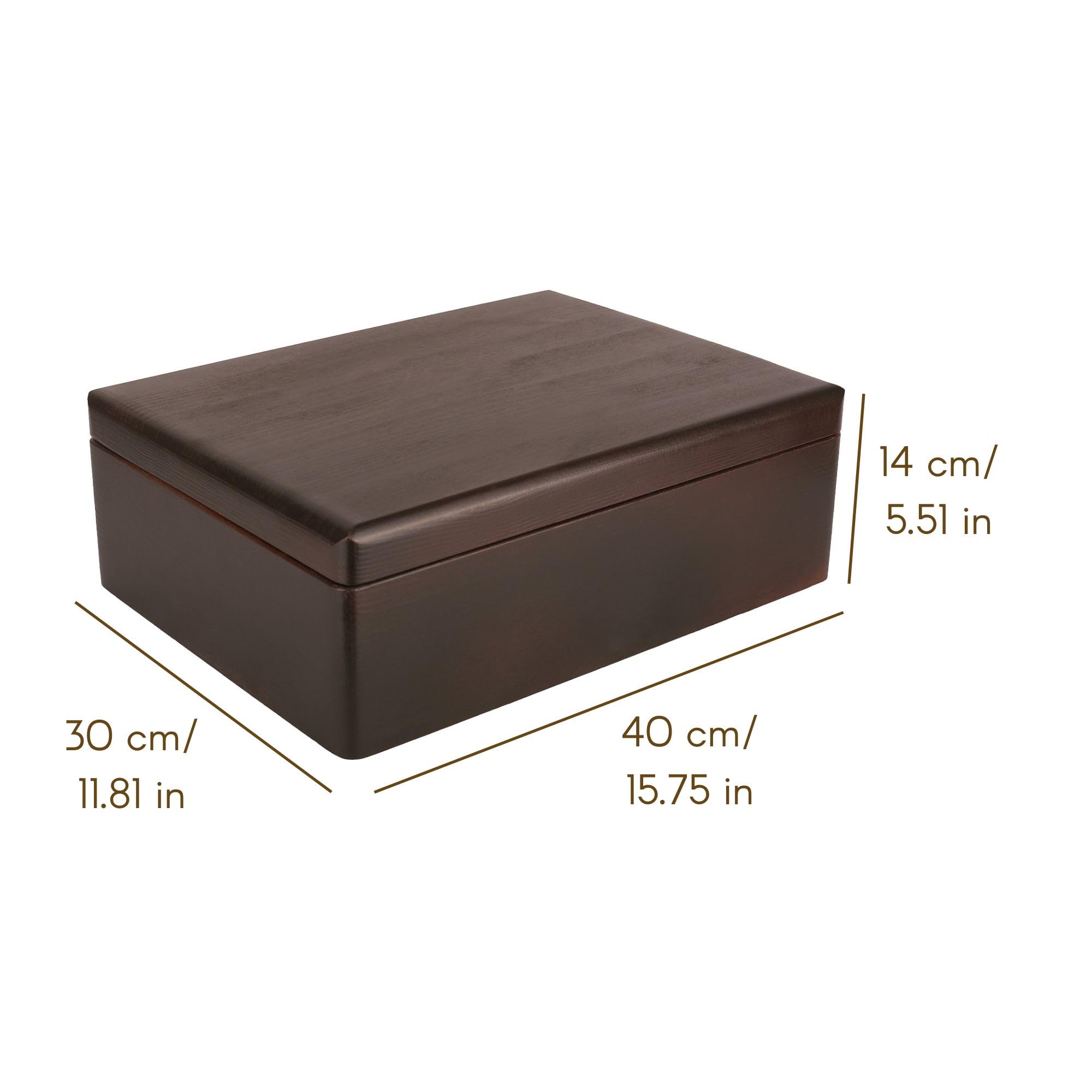 Creative Deco Boîte 40x30x14 cm Boîte Bois Brut Couvercle