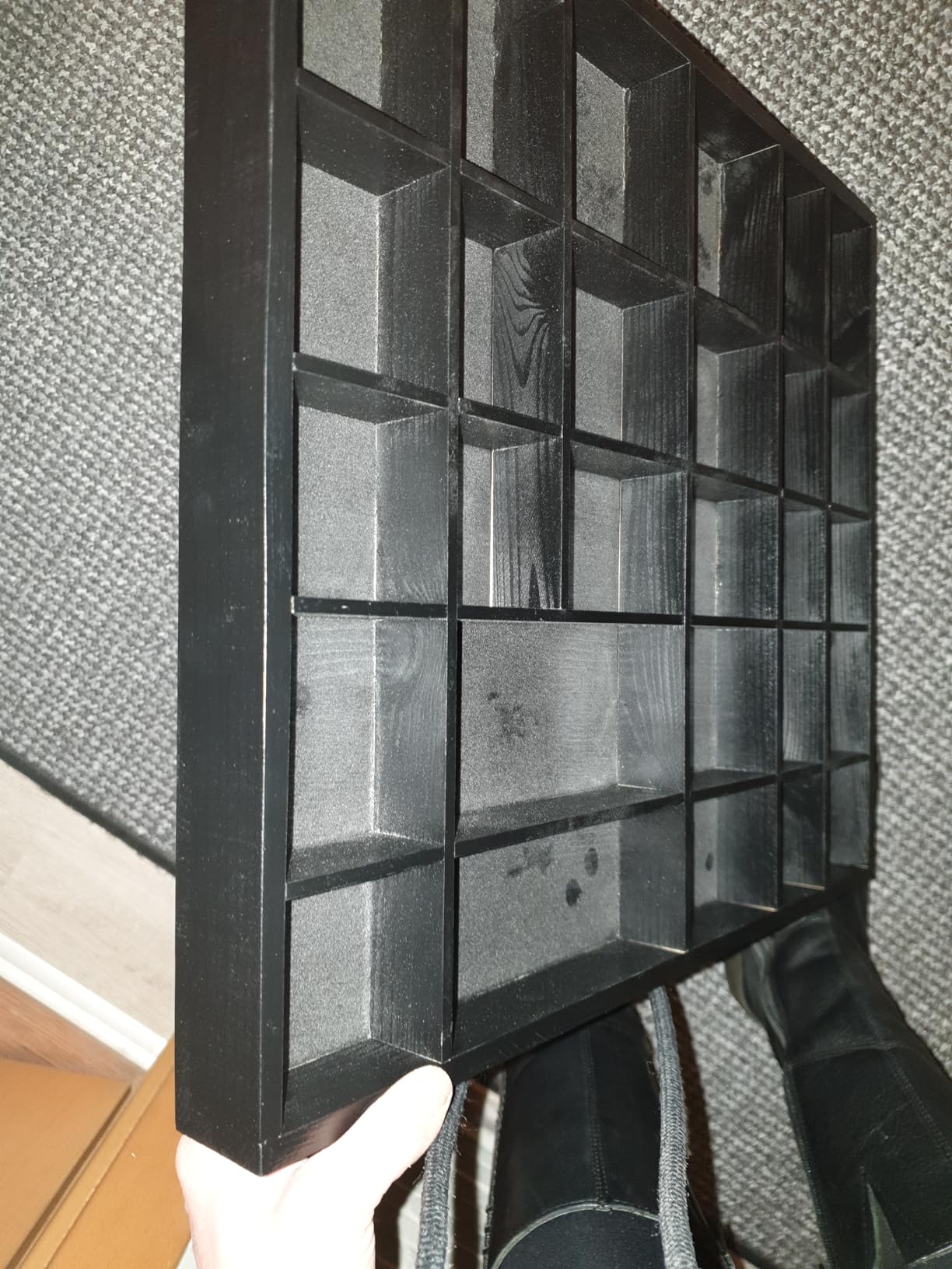 Creative Deco Vitrine Murale Bois Noire 28 cases
