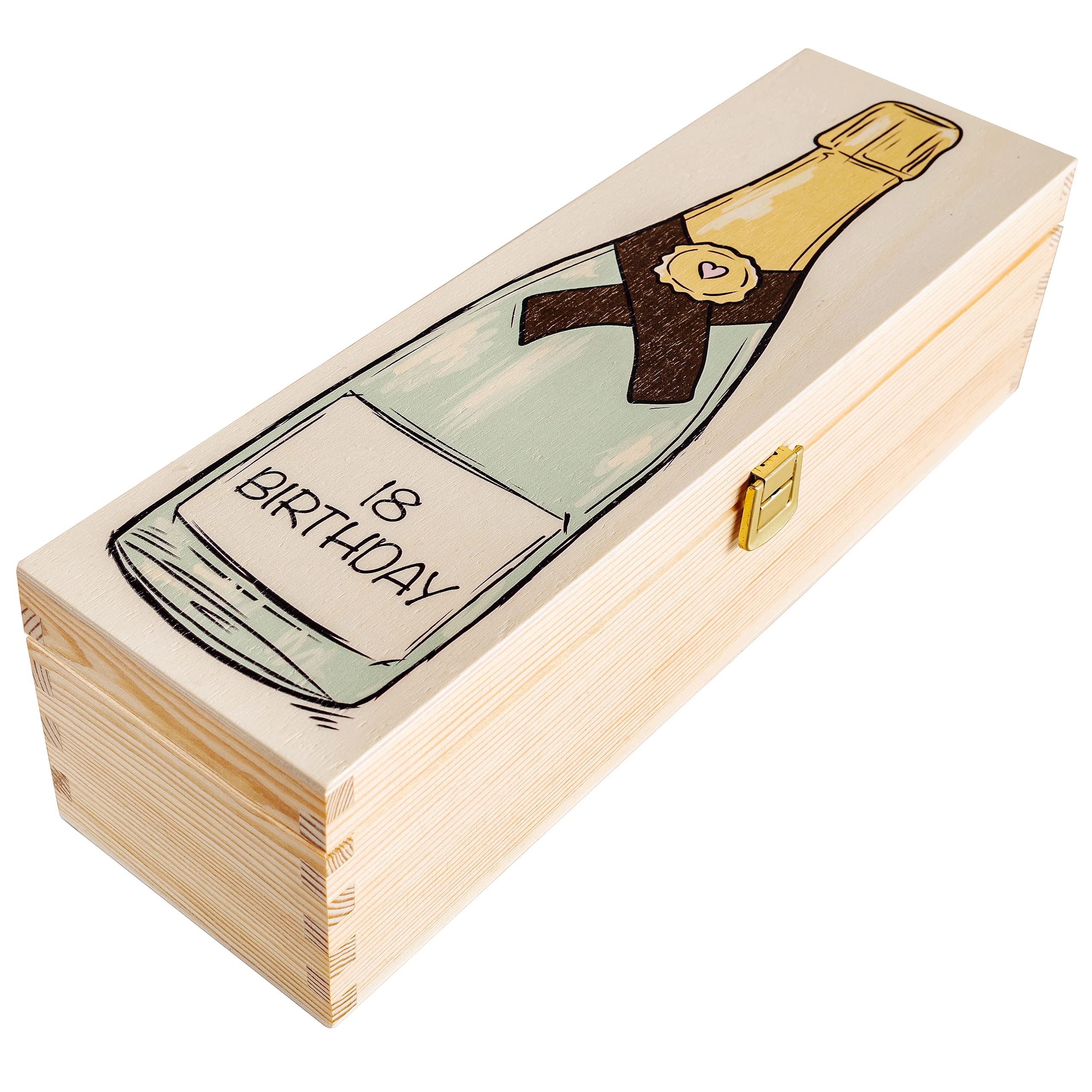 Creative Deco Boîte à Vin Bois Personnalisée Saint Valentin 1 Bouteille