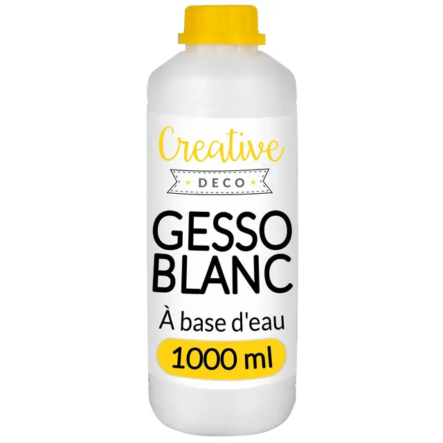 Creative Deco Gesso Acrylique Blanc sous-couche 1 L mat